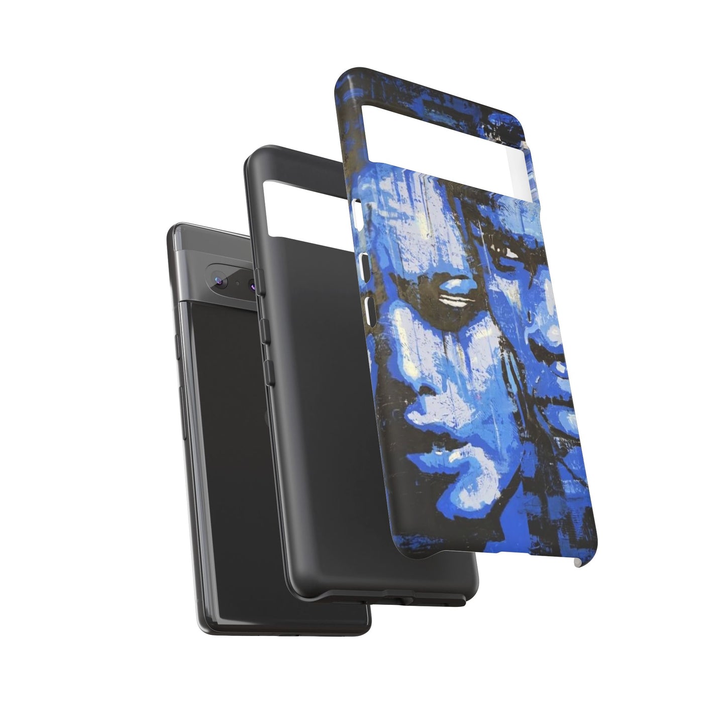 Artistic Phone Case - Tough Cases with Bold Blue Portraits -The Lovers Image