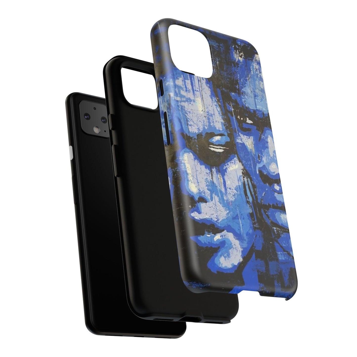 Artistic Phone Case - Tough Cases with Bold Blue Portraits -The Lovers Image