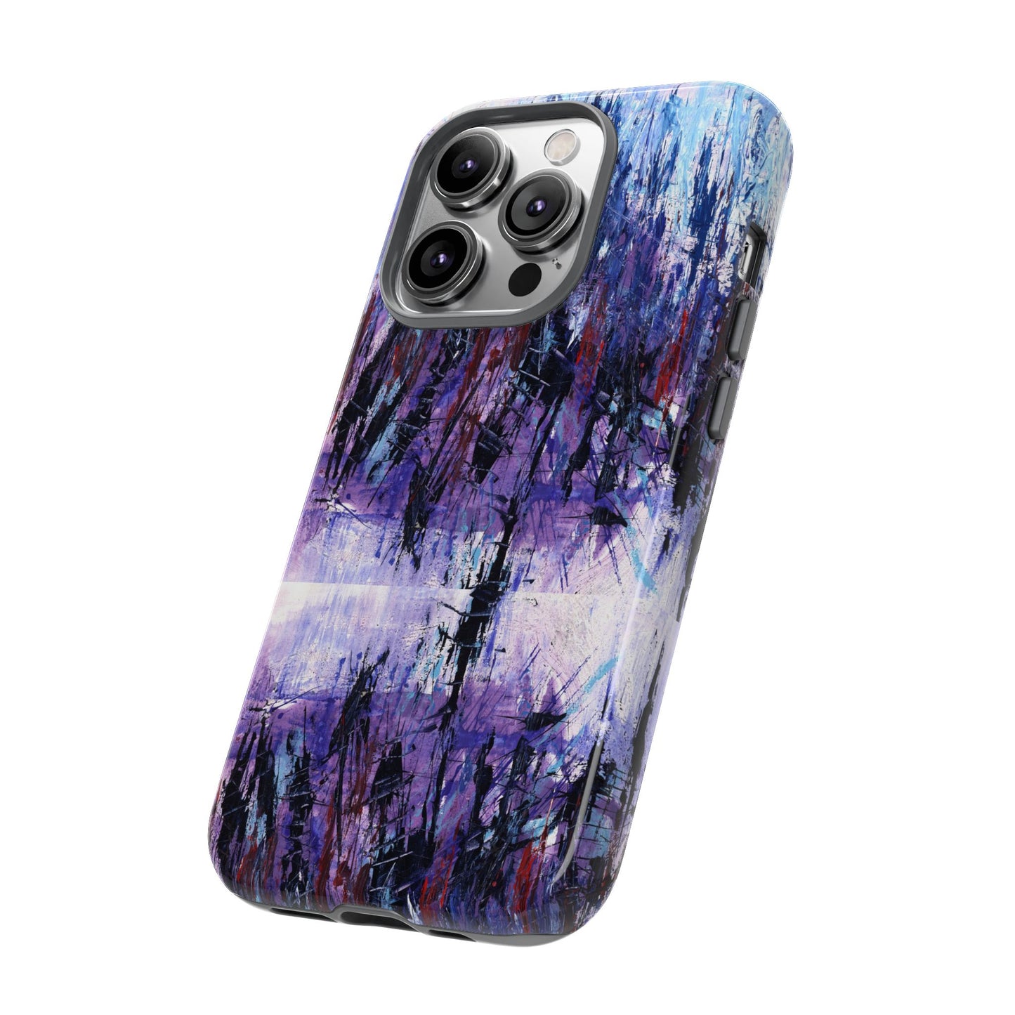 Abstract Purple Phone Case, Stylish & Protective Cover for Art Lovers- White Spring Image