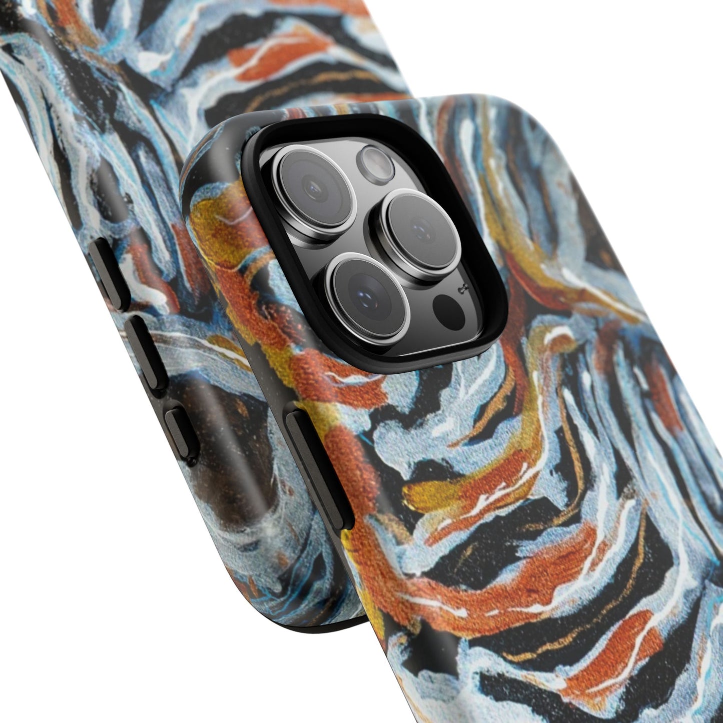 Artistic Tough Phone Case - Twin Zebras Image - Abstract Zebra Design