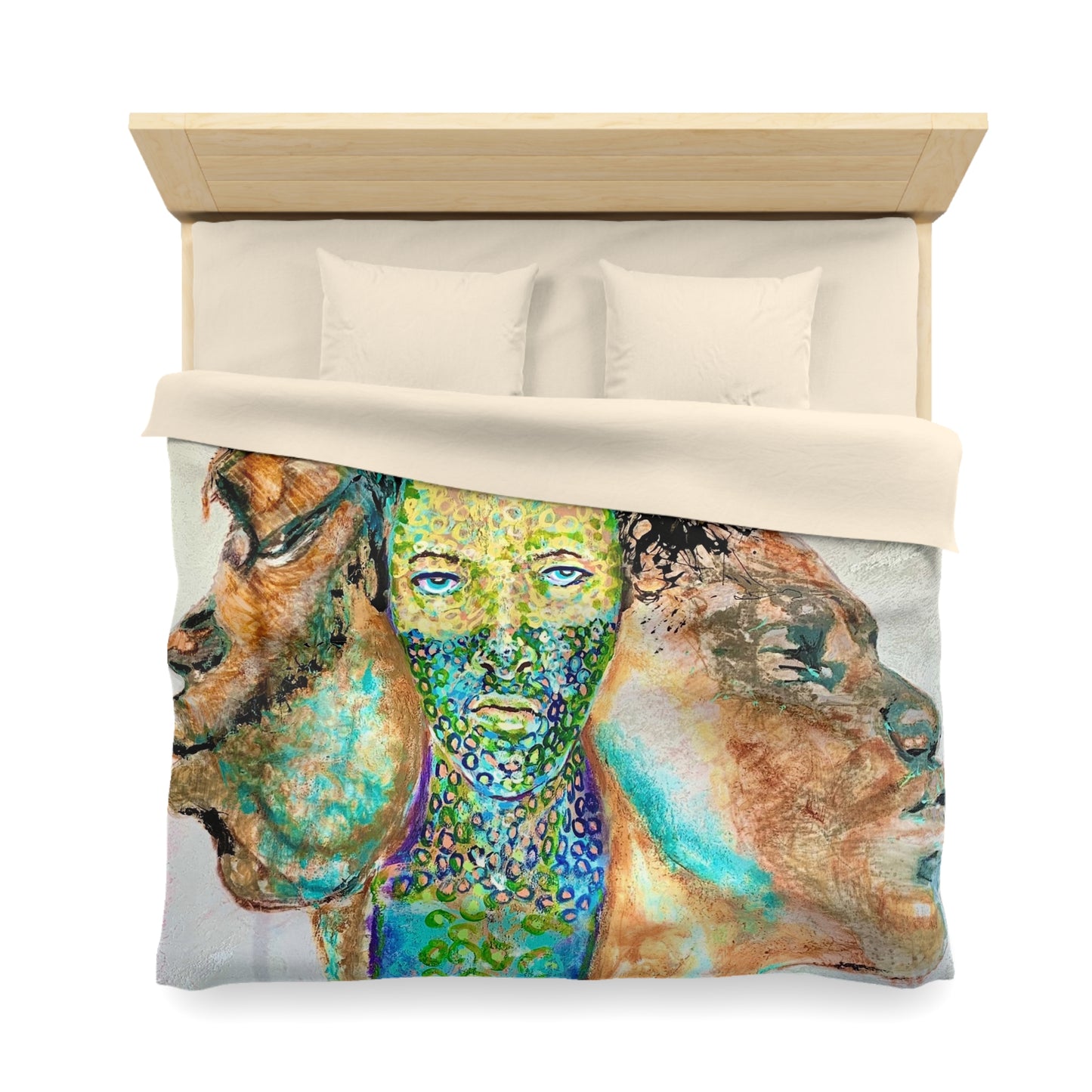 Artistic Microfiber Duvet Cover - Abstract Landscape Design for Modern Bedrooms