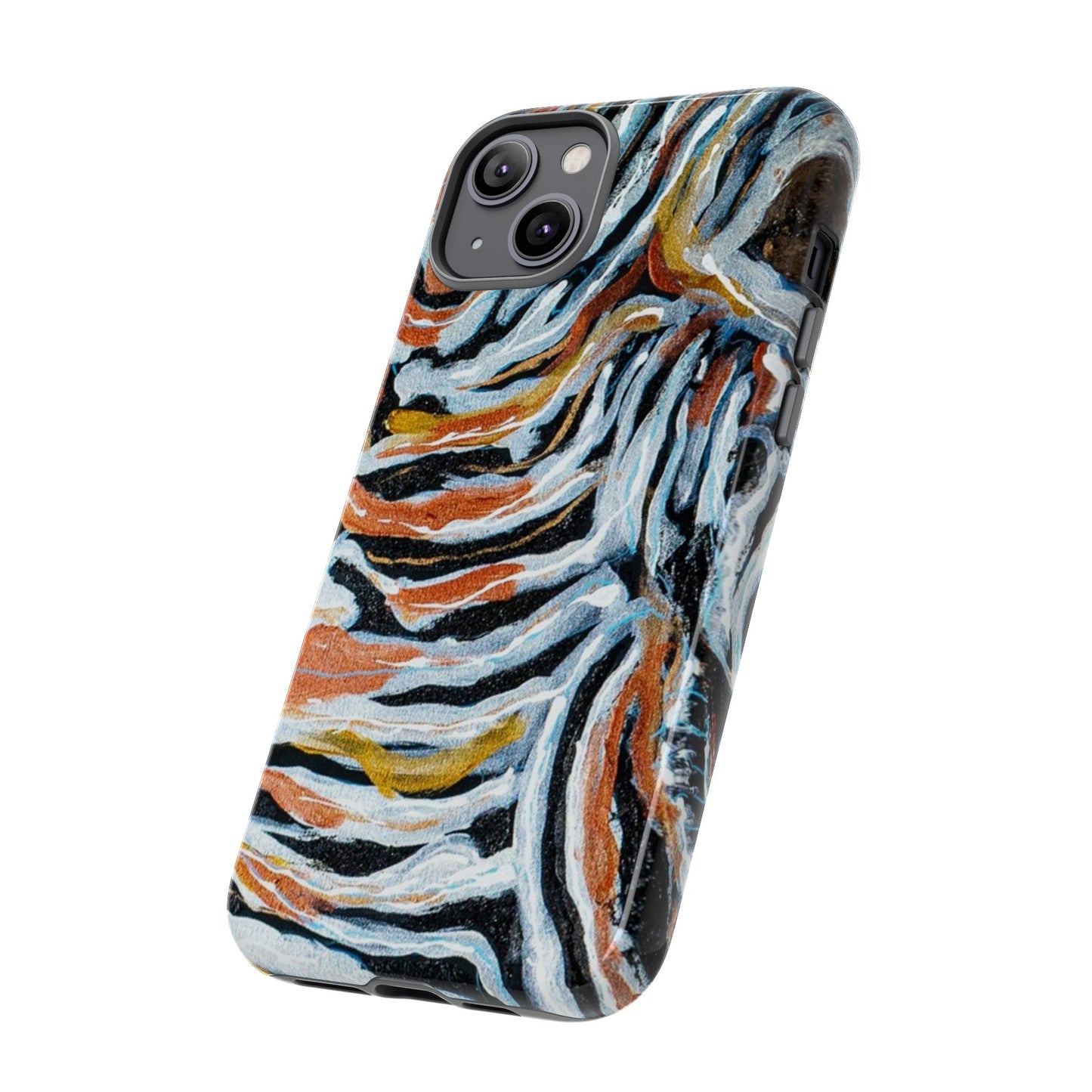 Artistic Tough Phone Case - Twin Zebras Image - Abstract Zebra Design