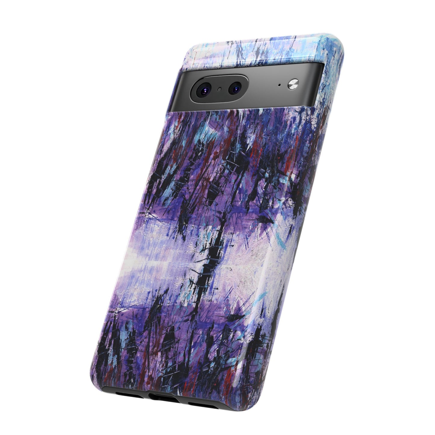 Abstract Purple Phone Case, Stylish & Protective Cover for Art Lovers- White Spring Image