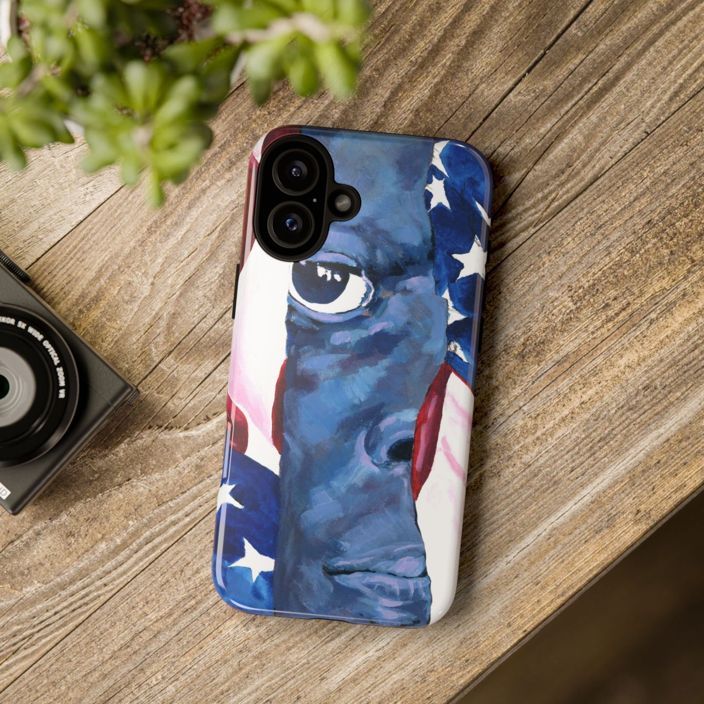 Patriotic Tough Phone Case with American Flag Design- I See You Image