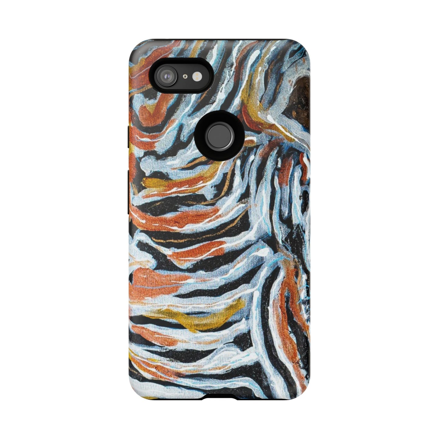 Artistic Tough Phone Case - Twin Zebras Image - Abstract Zebra Design