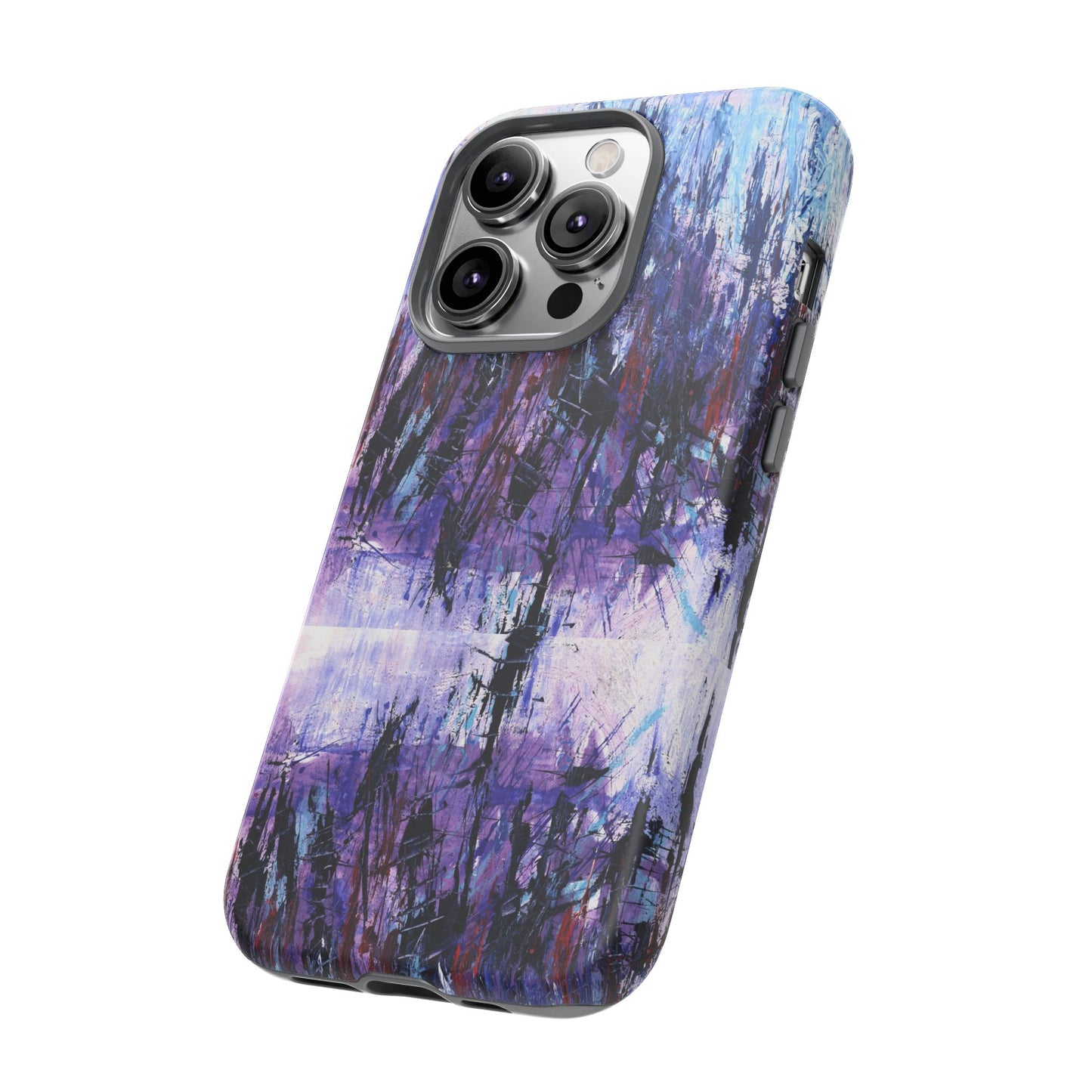 Abstract Purple Phone Case, Stylish & Protective Cover for Art Lovers- White Spring Image