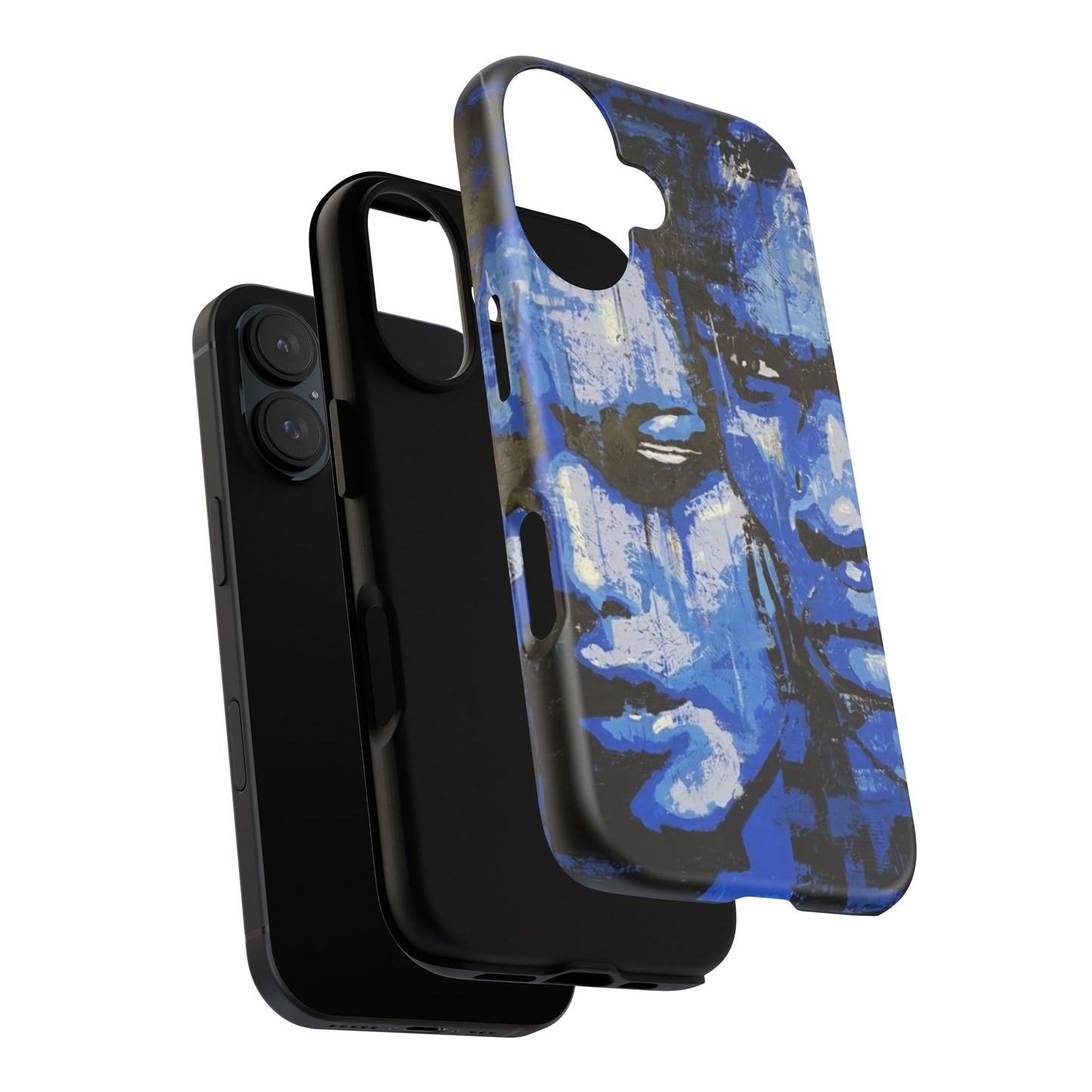 Artistic Phone Case - Tough Cases with Bold Blue Portraits -The Lovers Image