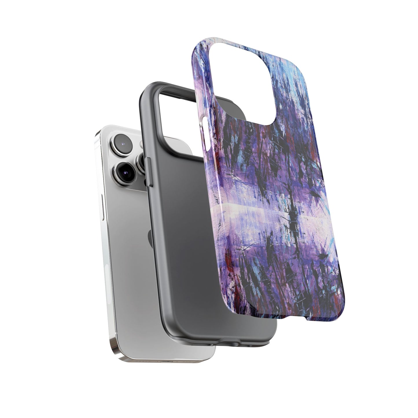 Abstract Purple Phone Case, Stylish & Protective Cover for Art Lovers- White Spring Image