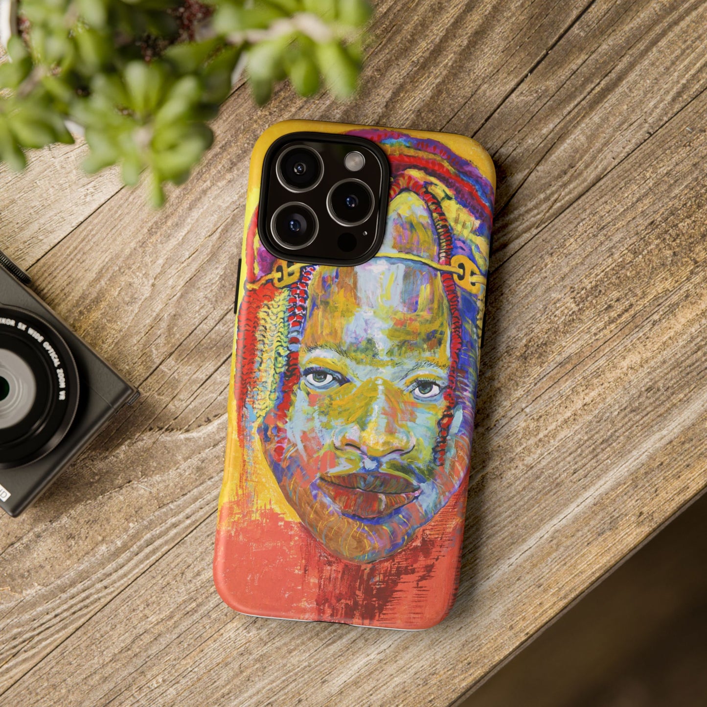 Vibrant Artistic Phone Case - Tough Cases for Creative Souls- African Youth Image