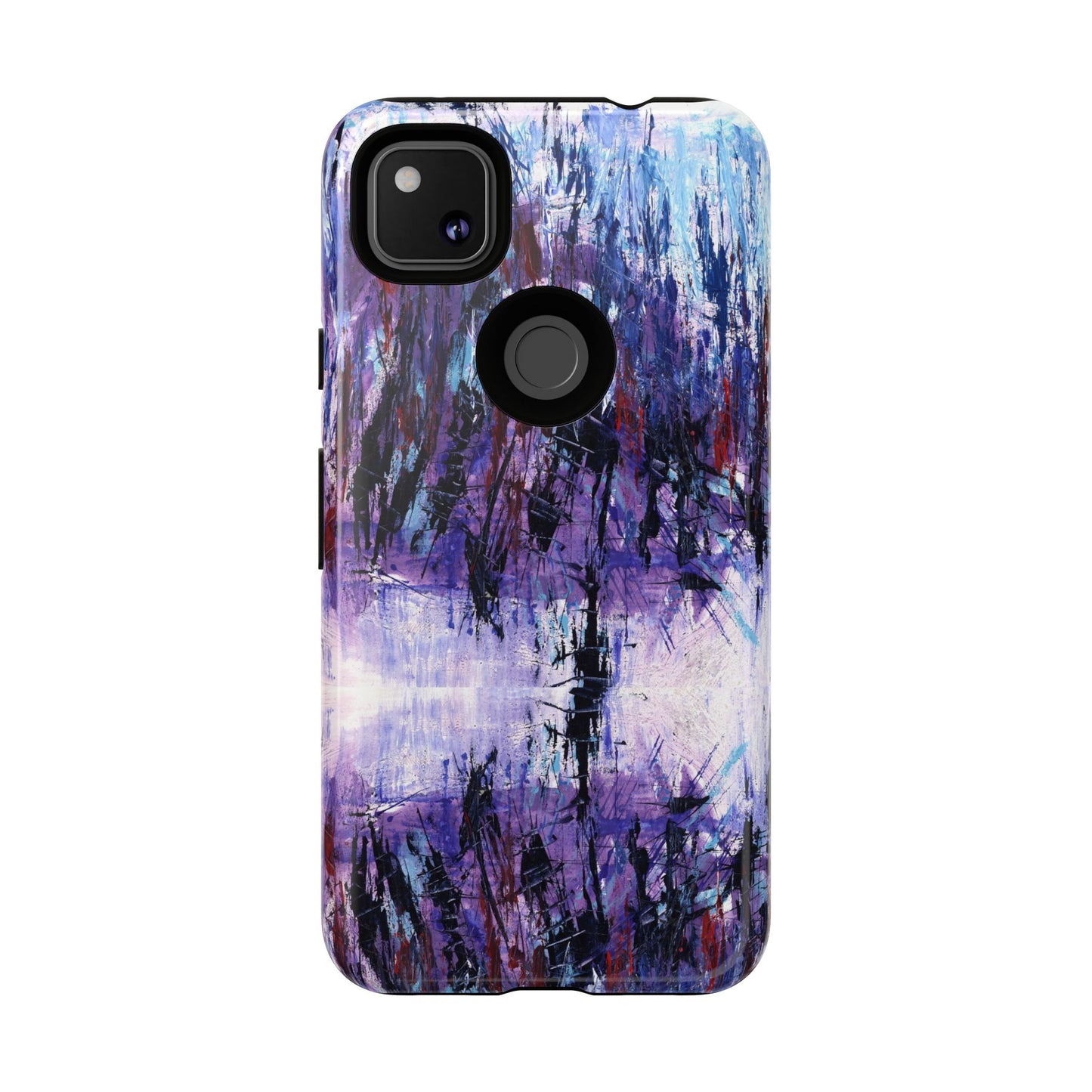 Abstract Purple Phone Case, Stylish & Protective Cover for Art Lovers- White Spring Image