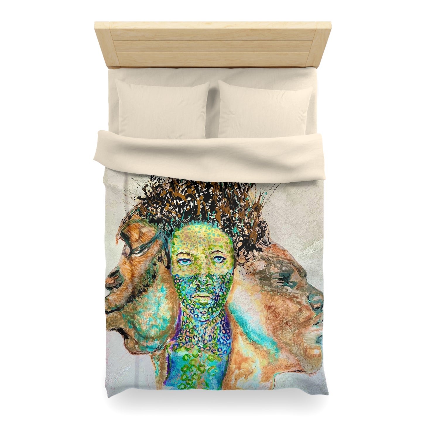 Artistic Microfiber Duvet Cover - Abstract Landscape Design for Modern Bedrooms