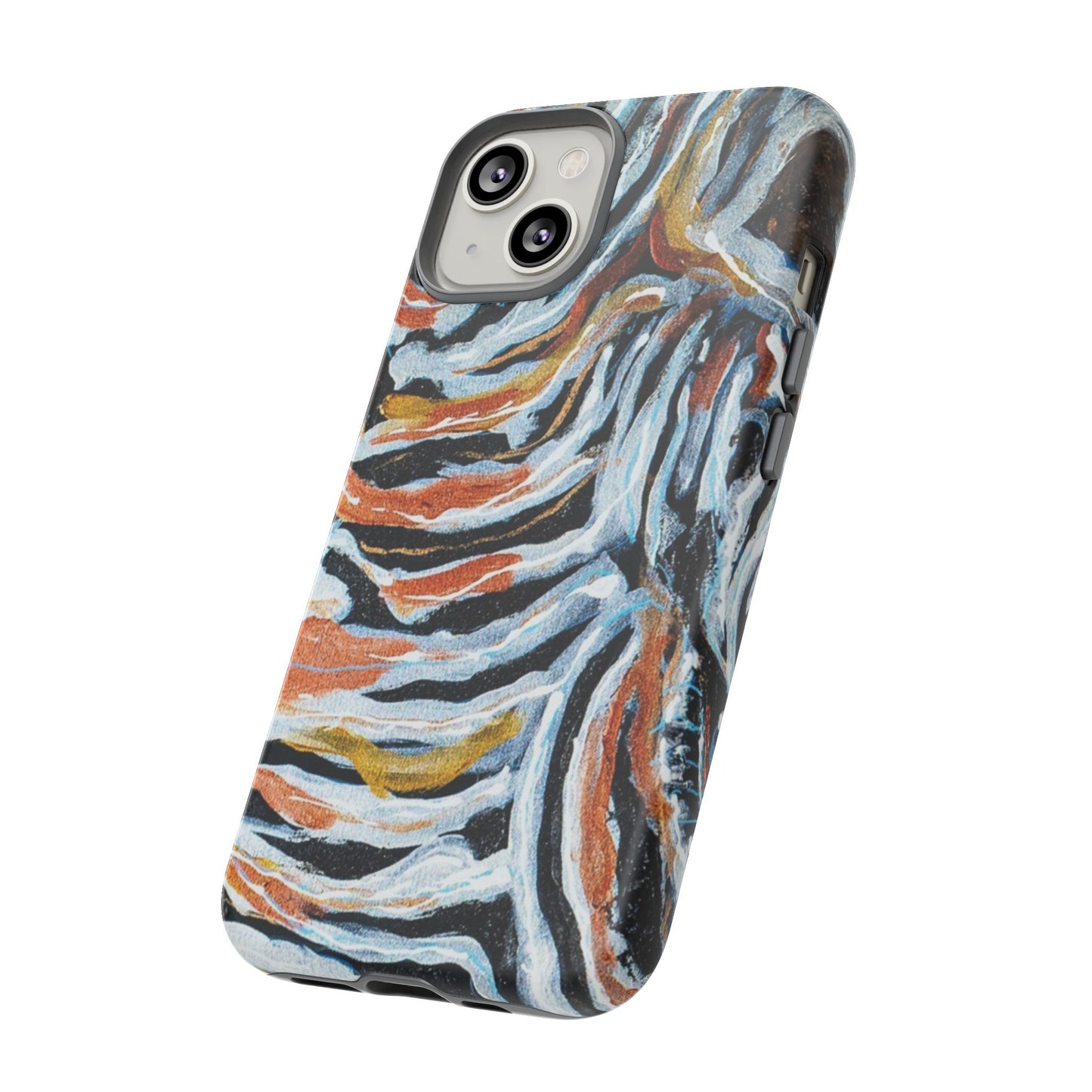 Artistic Tough Phone Case - Twin Zebras Image - Abstract Zebra Design
