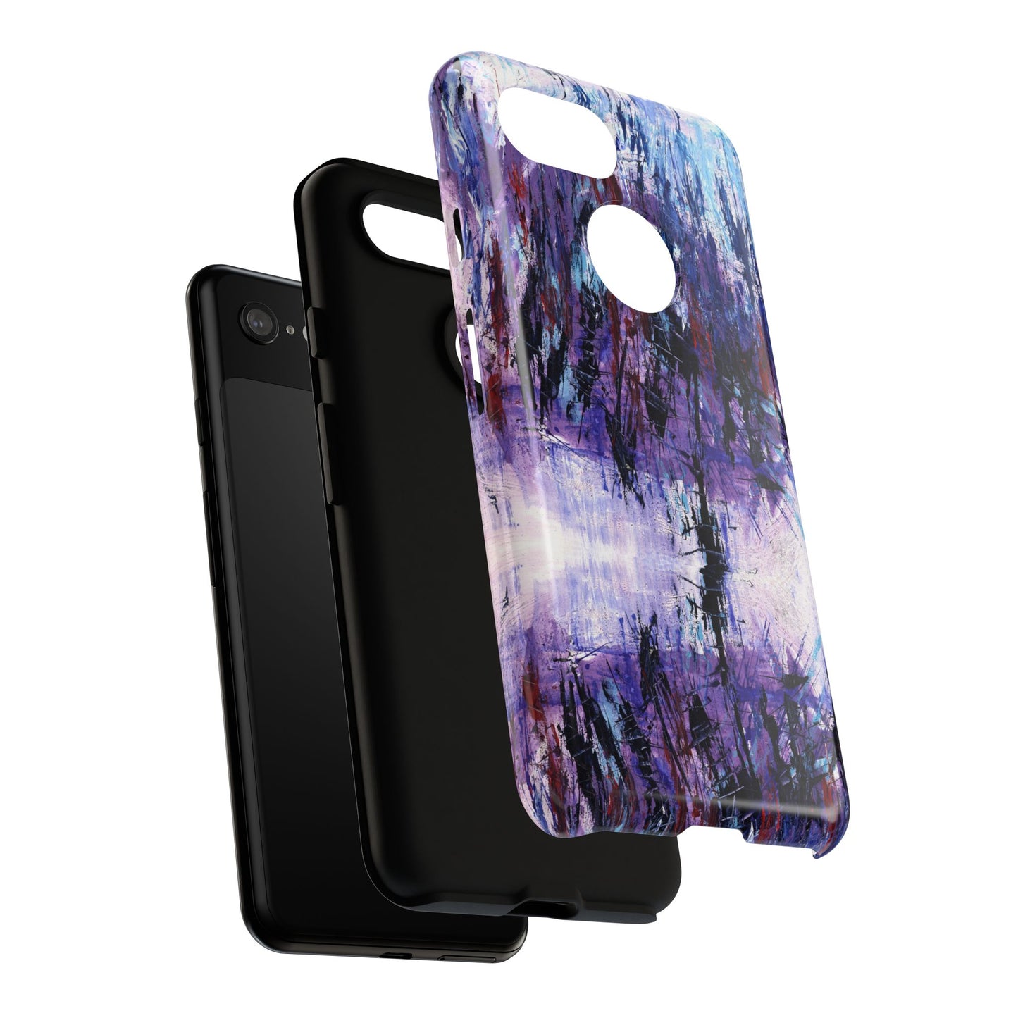 Abstract Purple Phone Case, Stylish & Protective Cover for Art Lovers- White Spring Image
