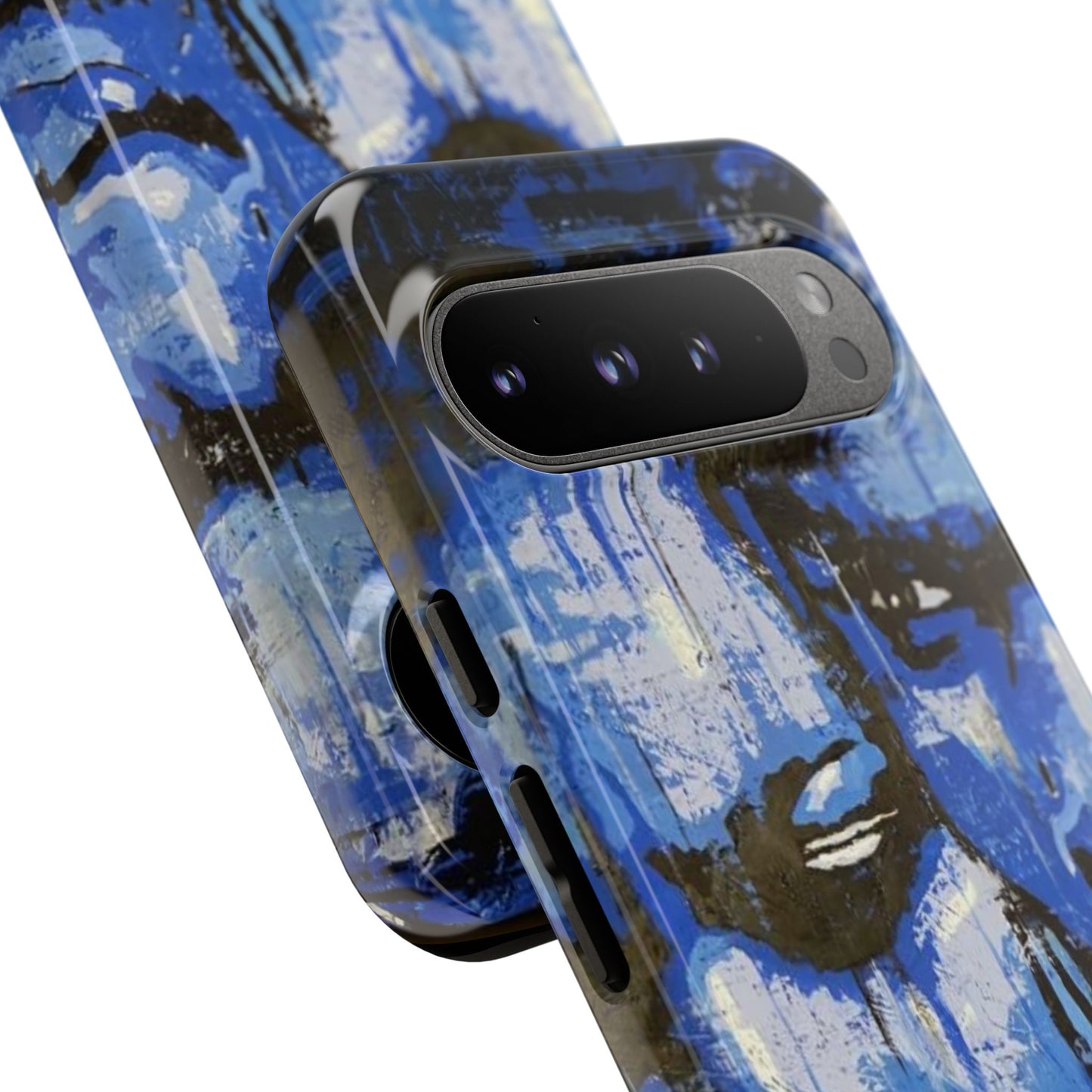 Artistic Phone Case - Tough Cases with Bold Blue Portraits -The Lovers Image