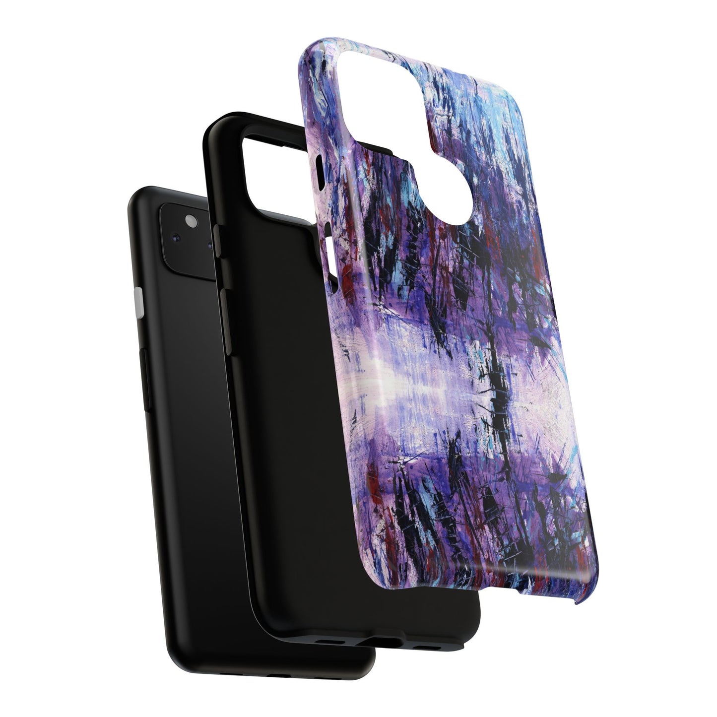 Abstract Purple Phone Case, Stylish & Protective Cover for Art Lovers- White Spring Image