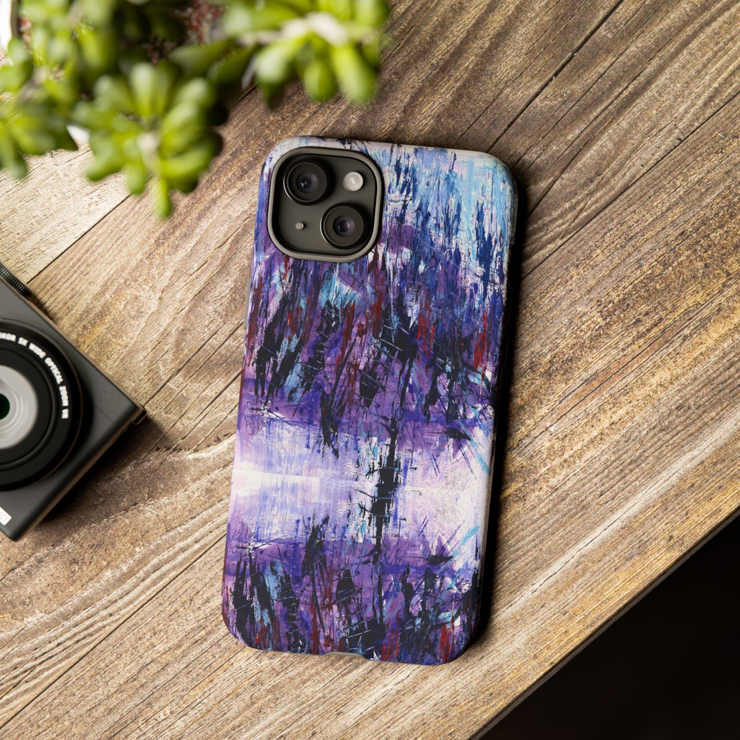 Abstract Purple Phone Case, Stylish & Protective Cover for Art Lovers- White Spring Image