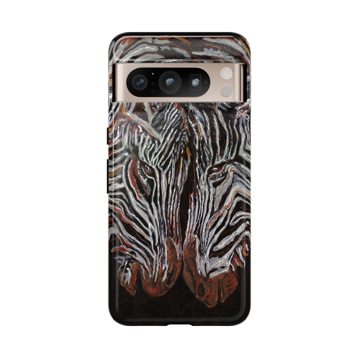 Artistic Zebra Phone Case Twin Zebra Image- Tough Protection for Wildlife Lovers