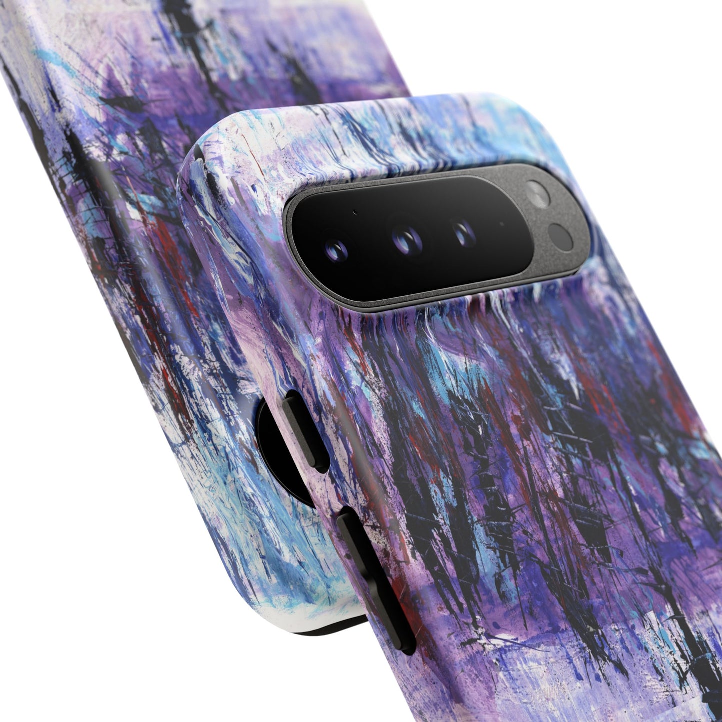 Abstract Purple Phone Case, Stylish & Protective Cover for Art Lovers- White Spring Image
