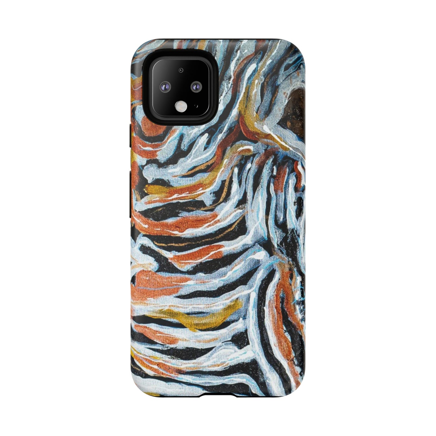 Artistic Tough Phone Case - Twin Zebras Image - Abstract Zebra Design