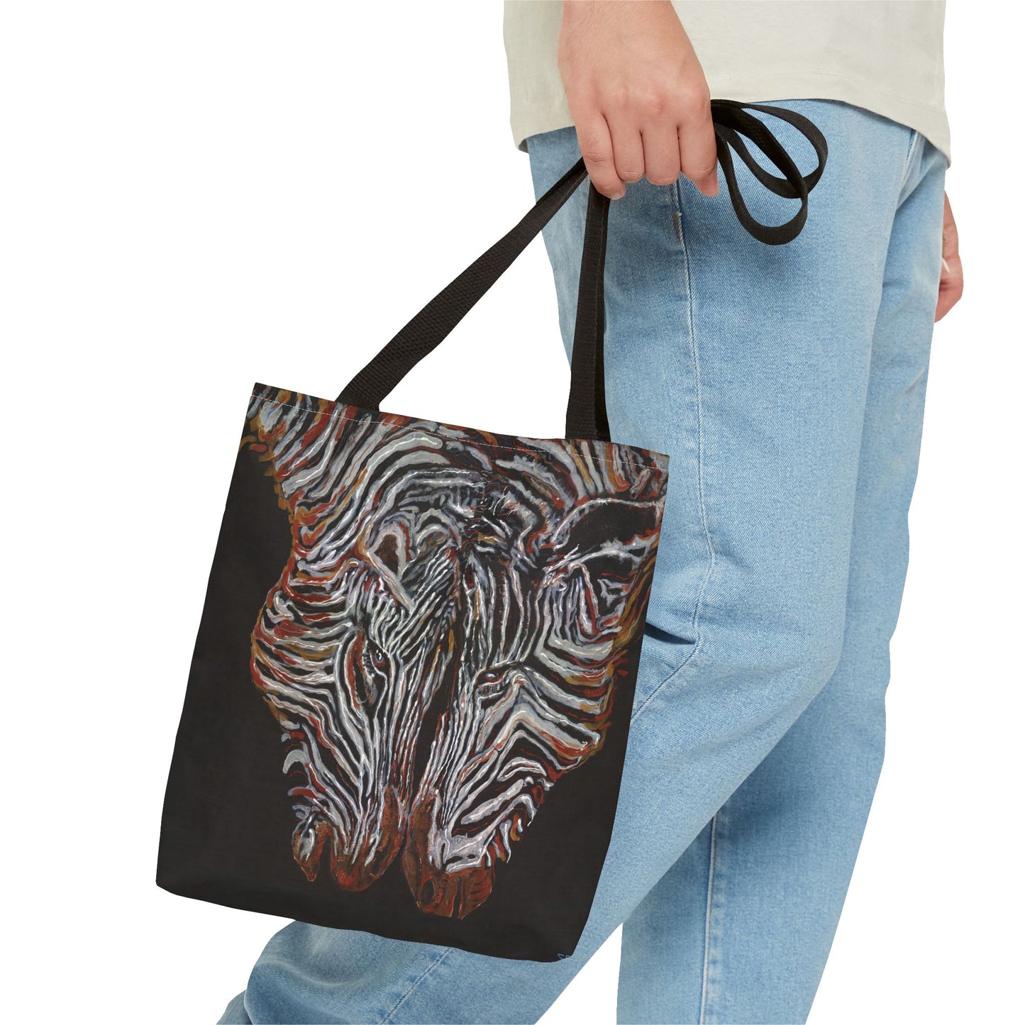 Twin Zebras Image- Tote Bag
