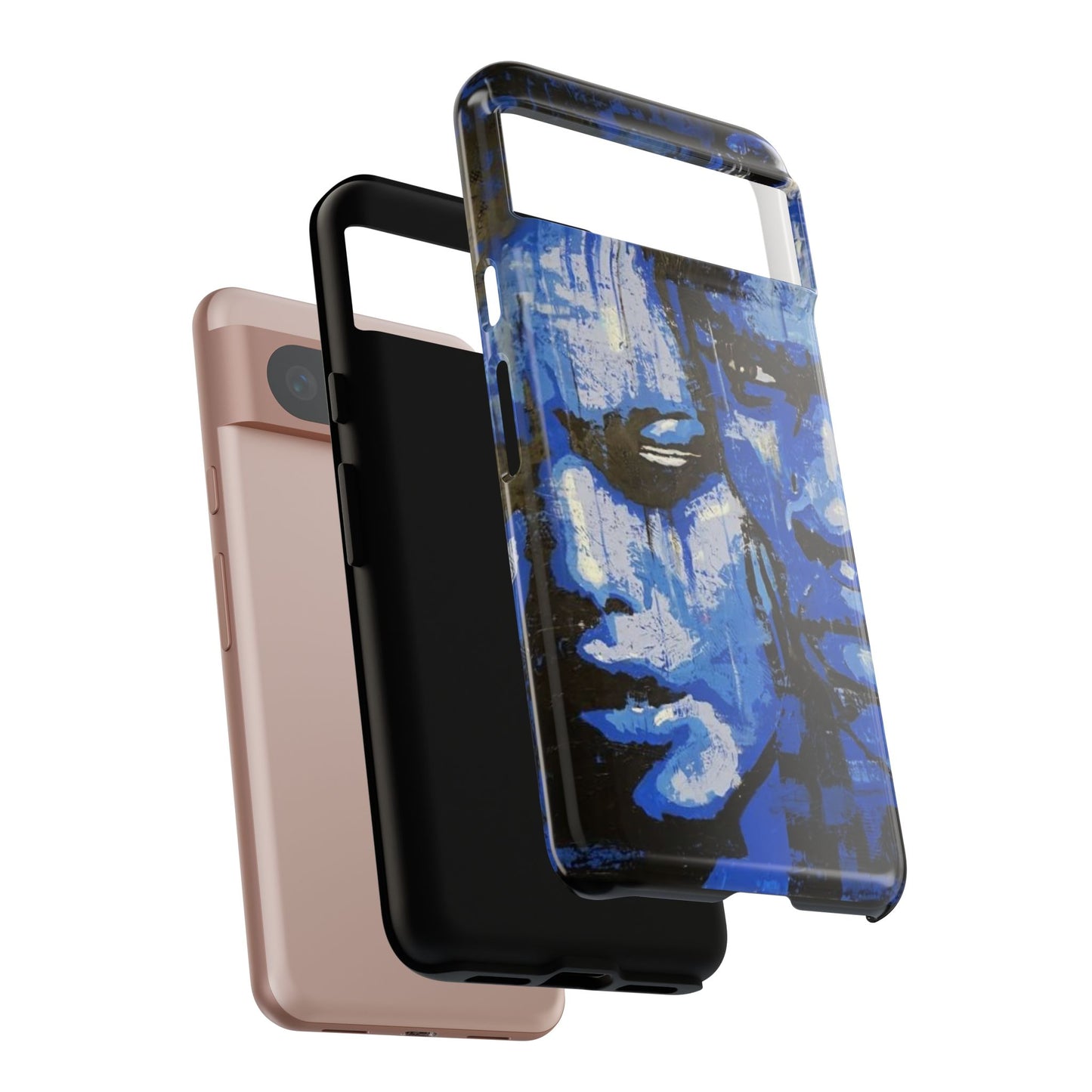 Artistic Phone Case - Tough Cases with Bold Blue Portraits -The Lovers Image
