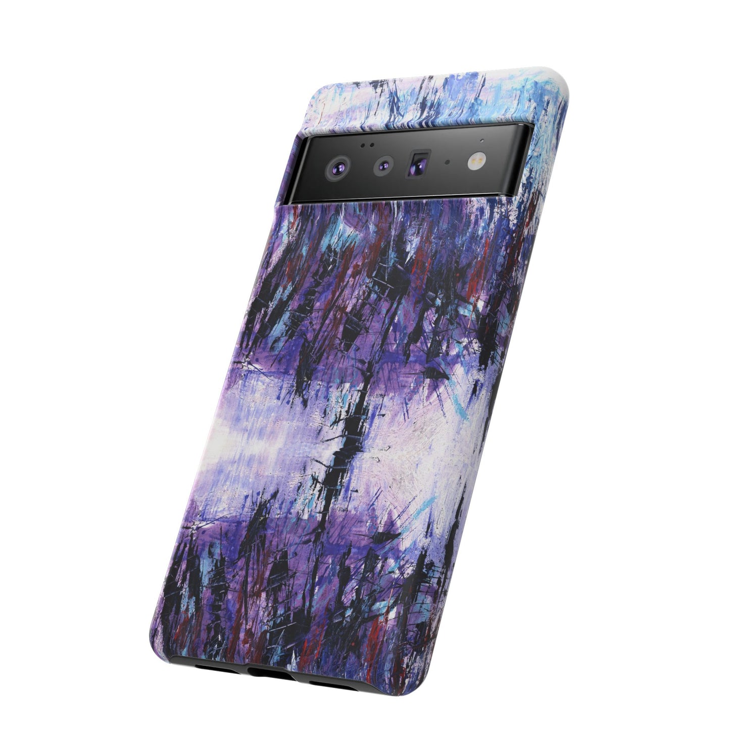 Abstract Purple Phone Case, Stylish & Protective Cover for Art Lovers- White Spring Image