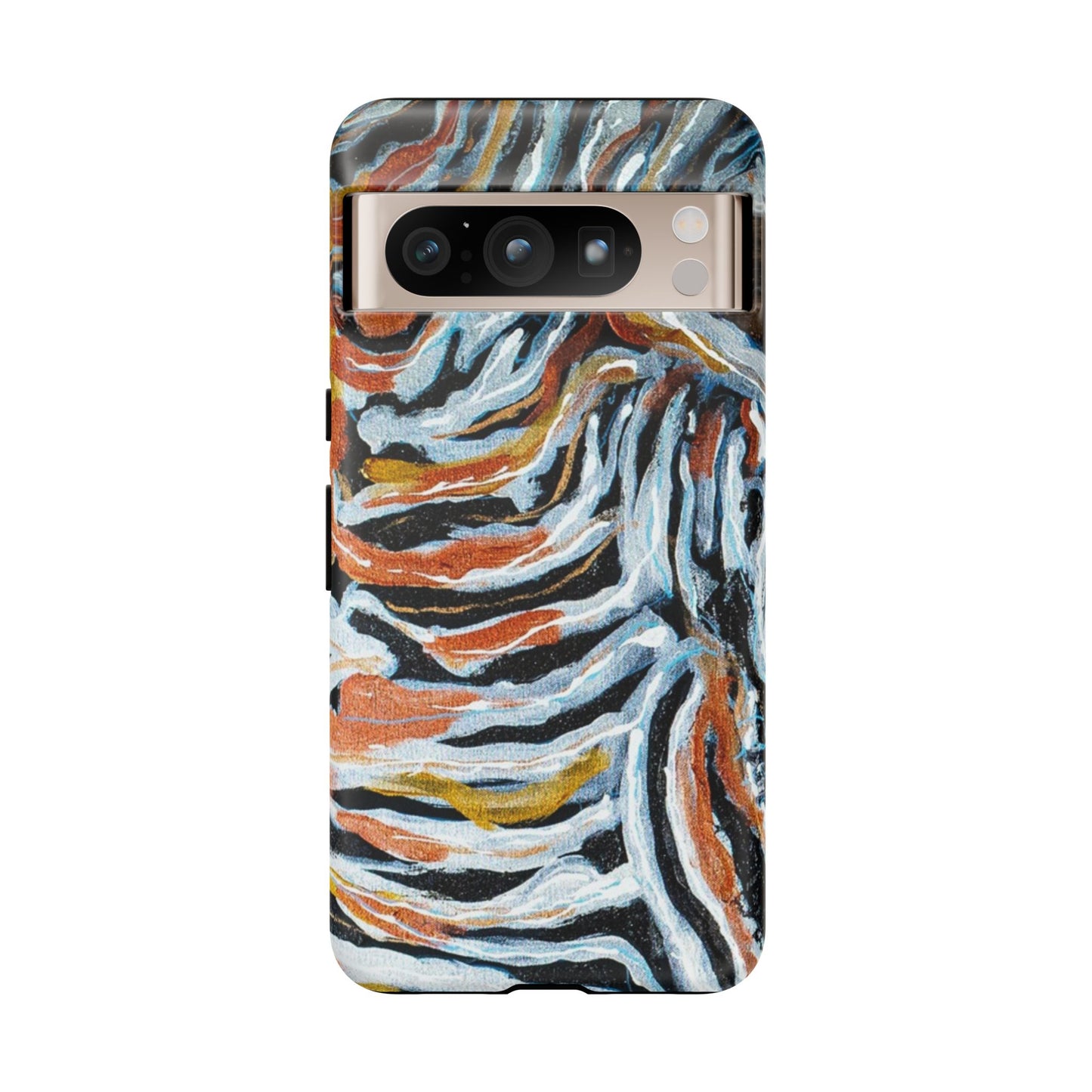Artistic Tough Phone Case - Twin Zebras Image - Abstract Zebra Design