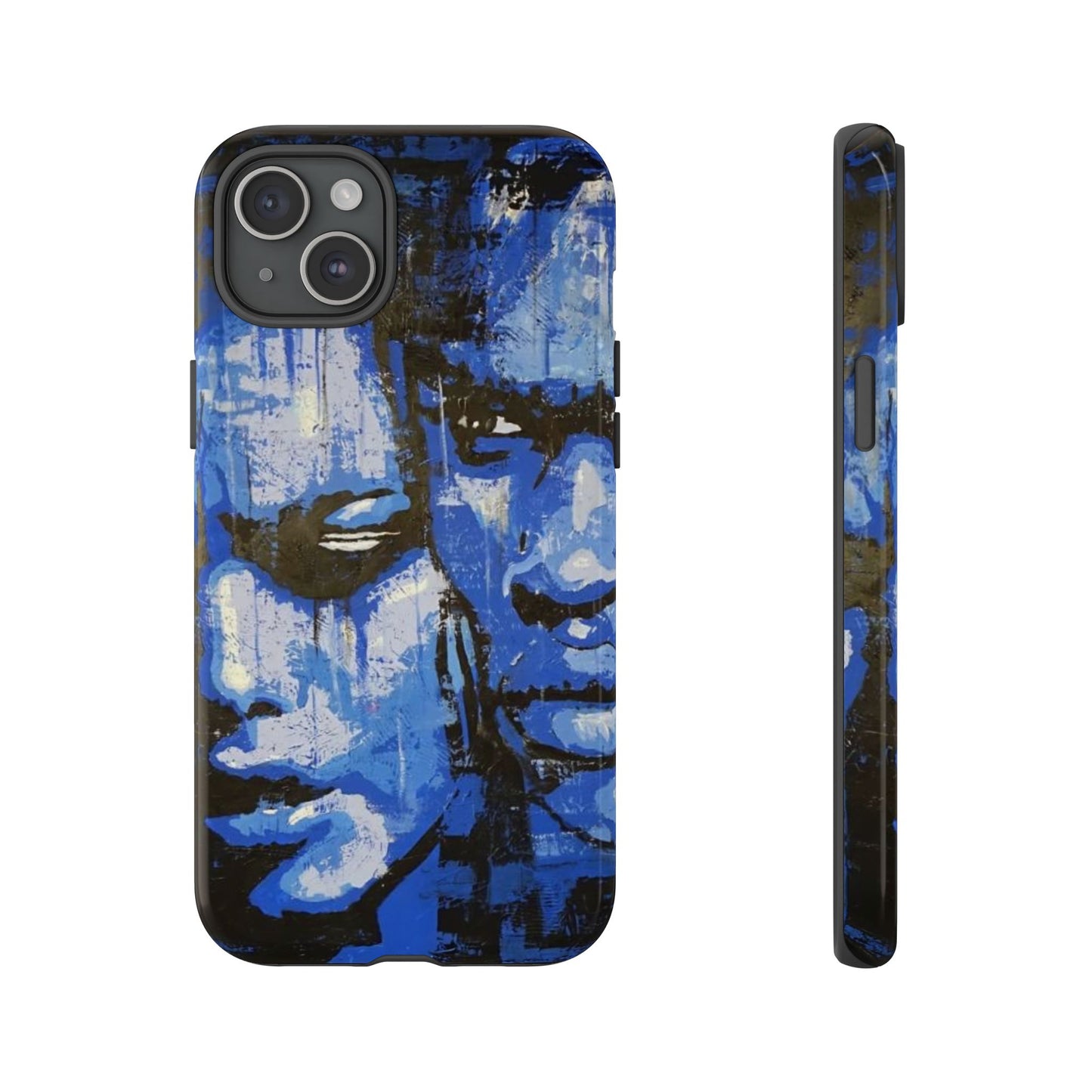 Artistic Phone Case - Tough Cases with Bold Blue Portraits -The Lovers Image