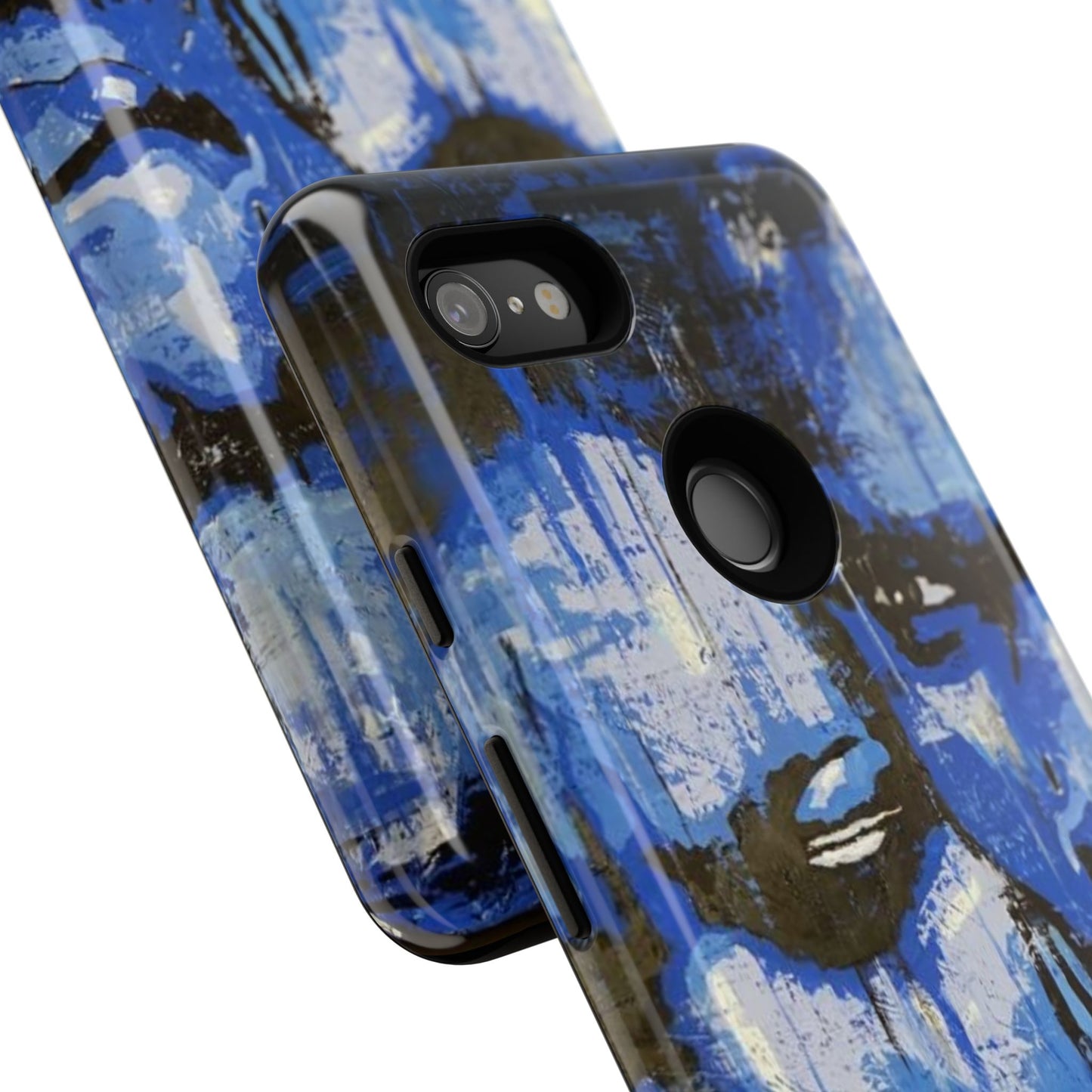 Artistic Phone Case - Tough Cases with Bold Blue Portraits -The Lovers Image