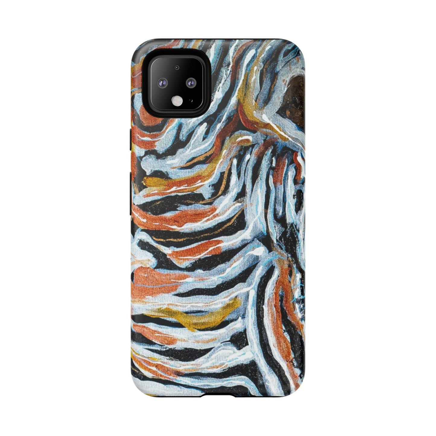 Artistic Tough Phone Case - Twin Zebras Image - Abstract Zebra Design