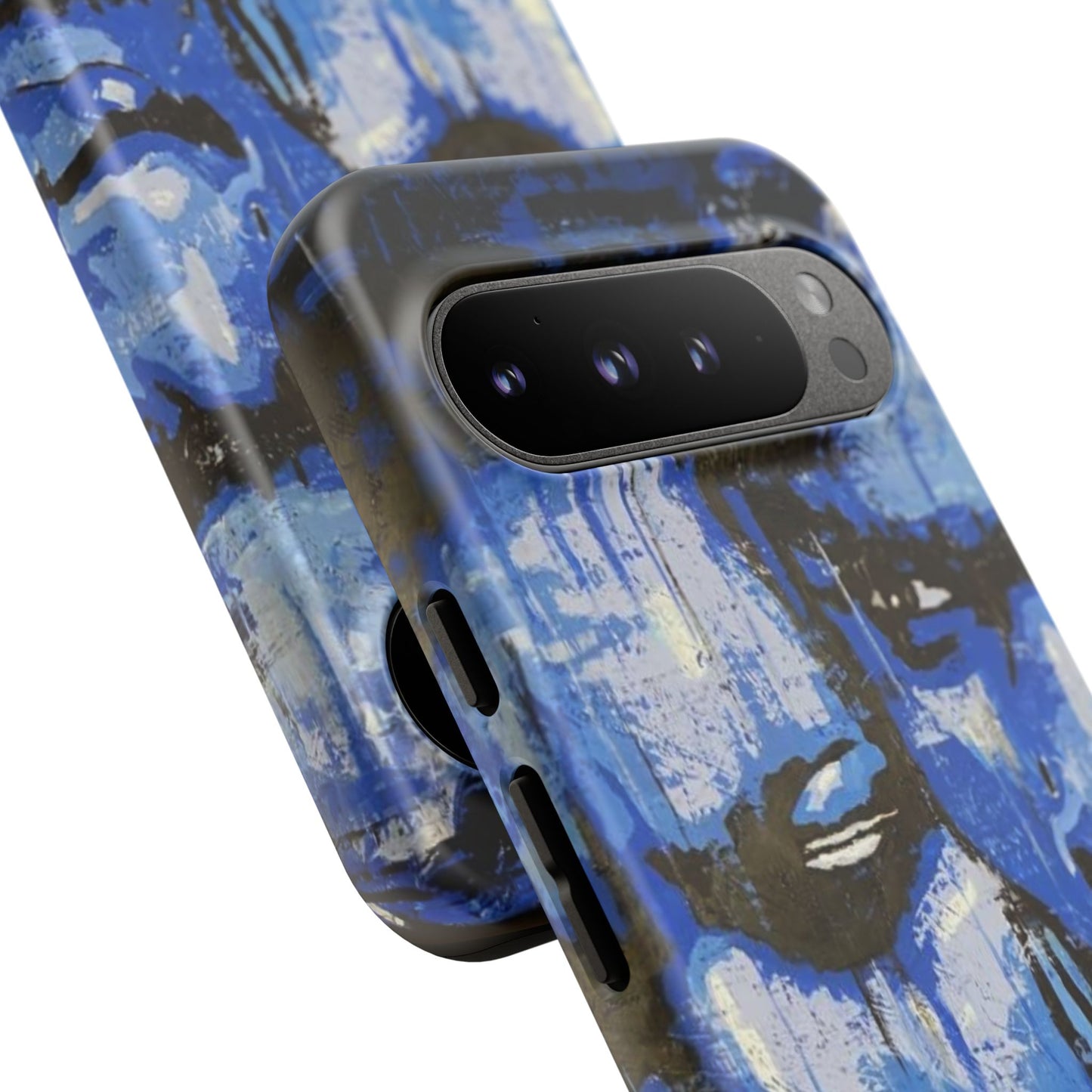 Artistic Phone Case - Tough Cases with Bold Blue Portraits -The Lovers Image