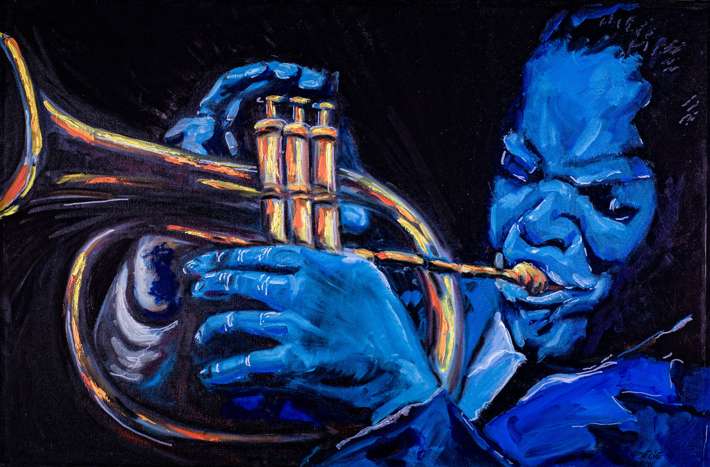 The Trumpet Player (Luxe Canvas Giclee Print)