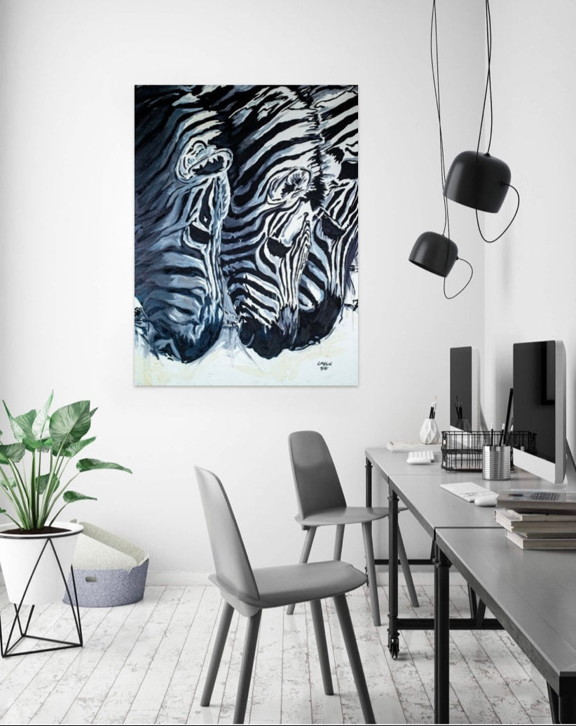 Baby Zebras (Chromluxe Metal Print)