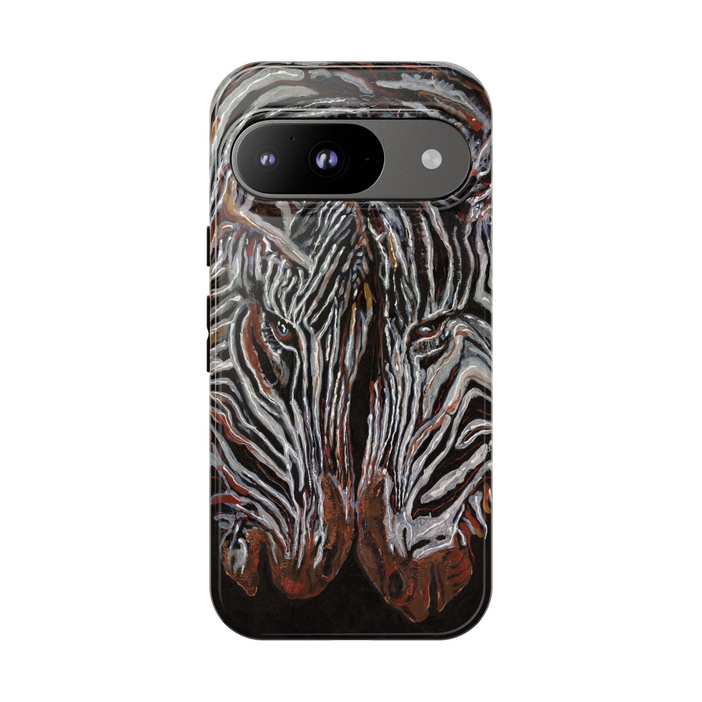 Artistic Zebra Phone Case Twin Zebra Image- Tough Protection for Wildlife Lovers