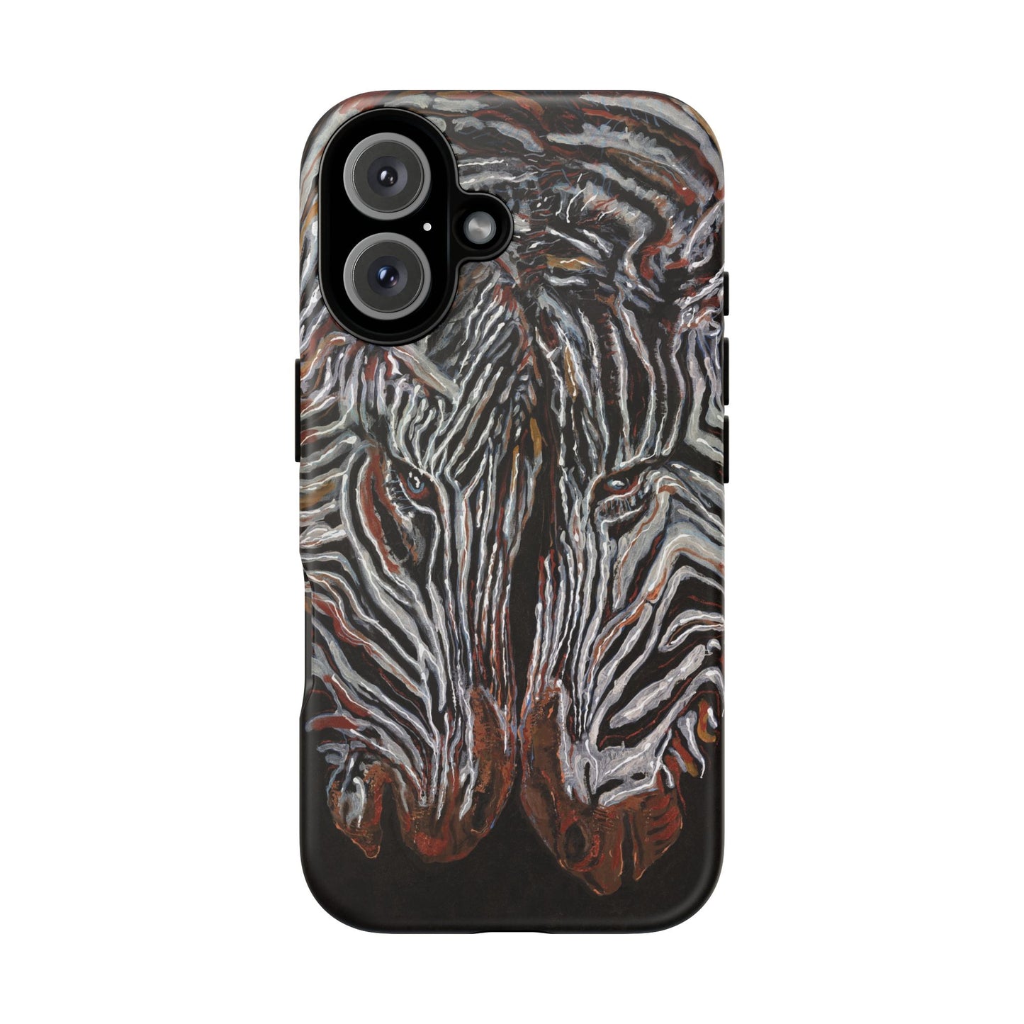 Artistic Zebra Phone Case Twin Zebra Image- Tough Protection for Wildlife Lovers