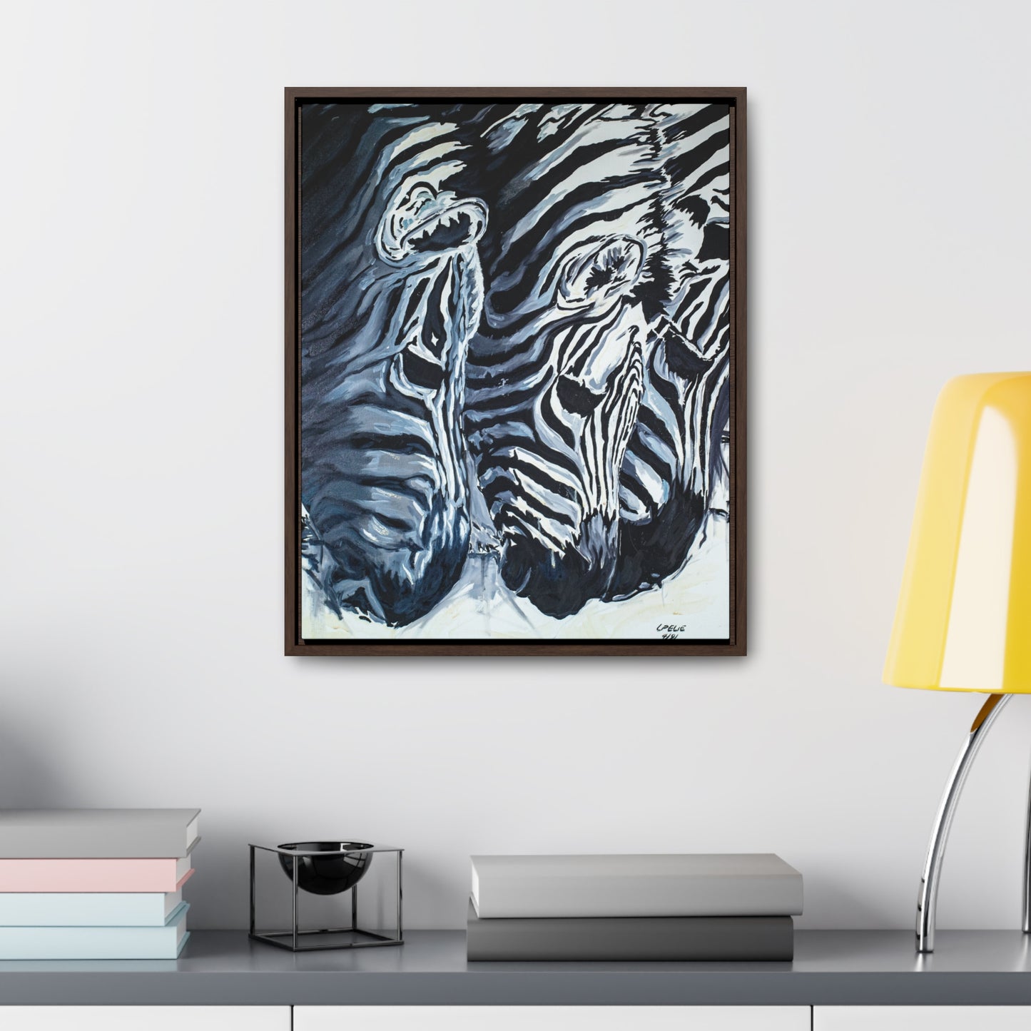 The Baby Zebras - Framed Canvas Print