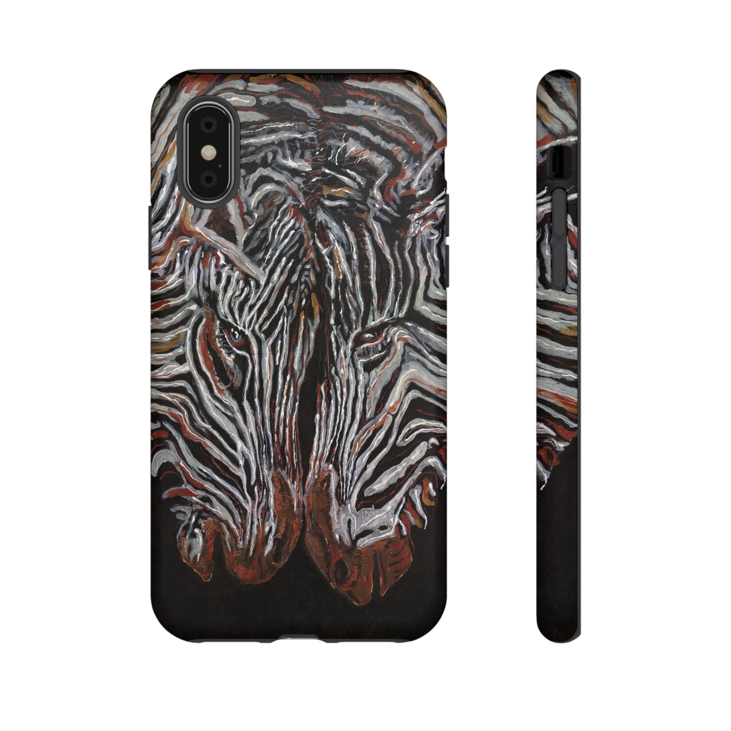 Artistic Zebra Phone Case Twin Zebra Image- Tough Protection for Wildlife Lovers