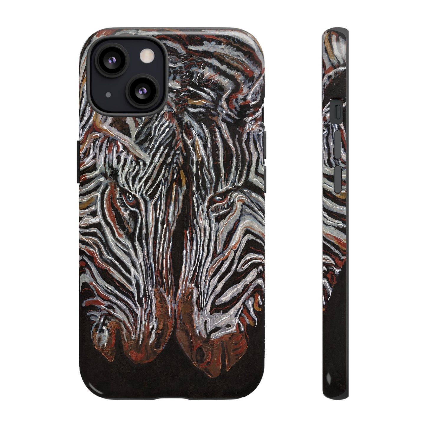 Artistic Zebra Phone Case Twin Zebra Image- Tough Protection for Wildlife Lovers