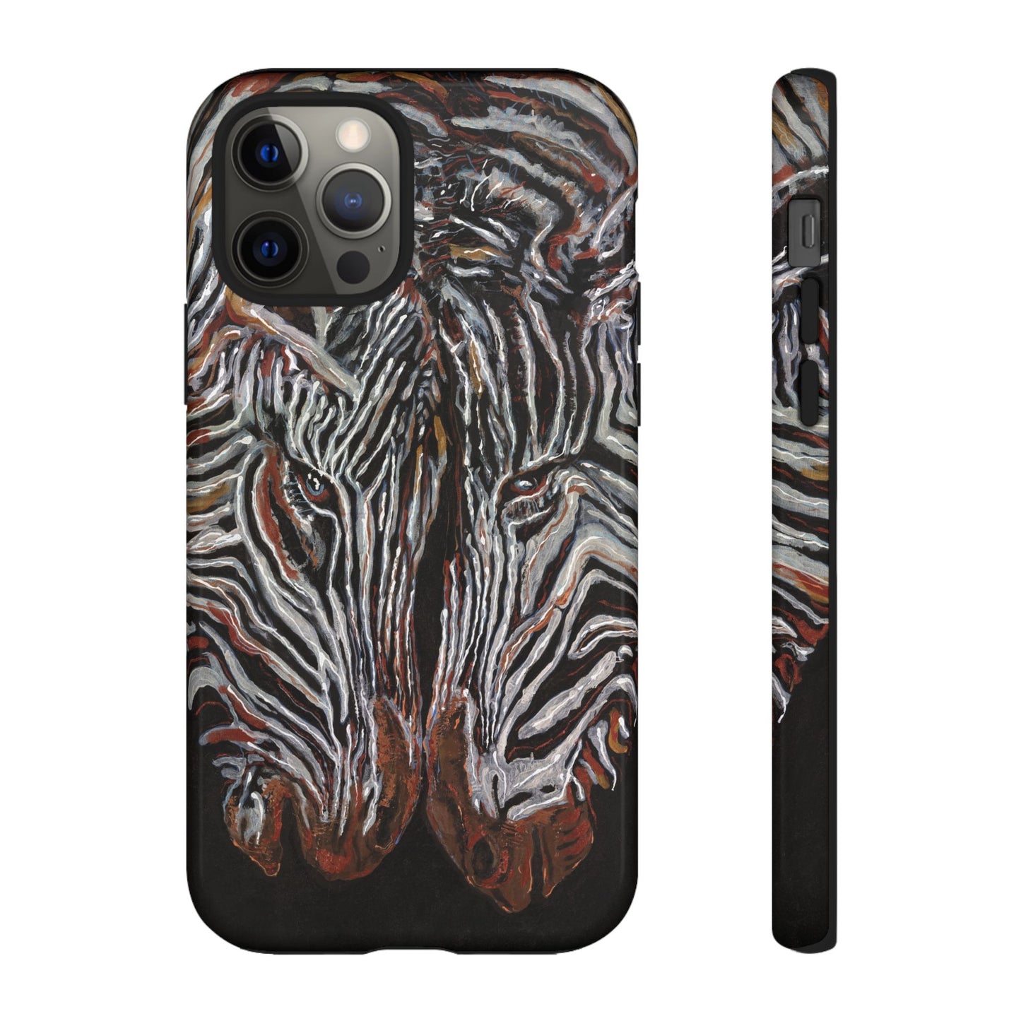 Artistic Zebra Phone Case Twin Zebra Image- Tough Protection for Wildlife Lovers