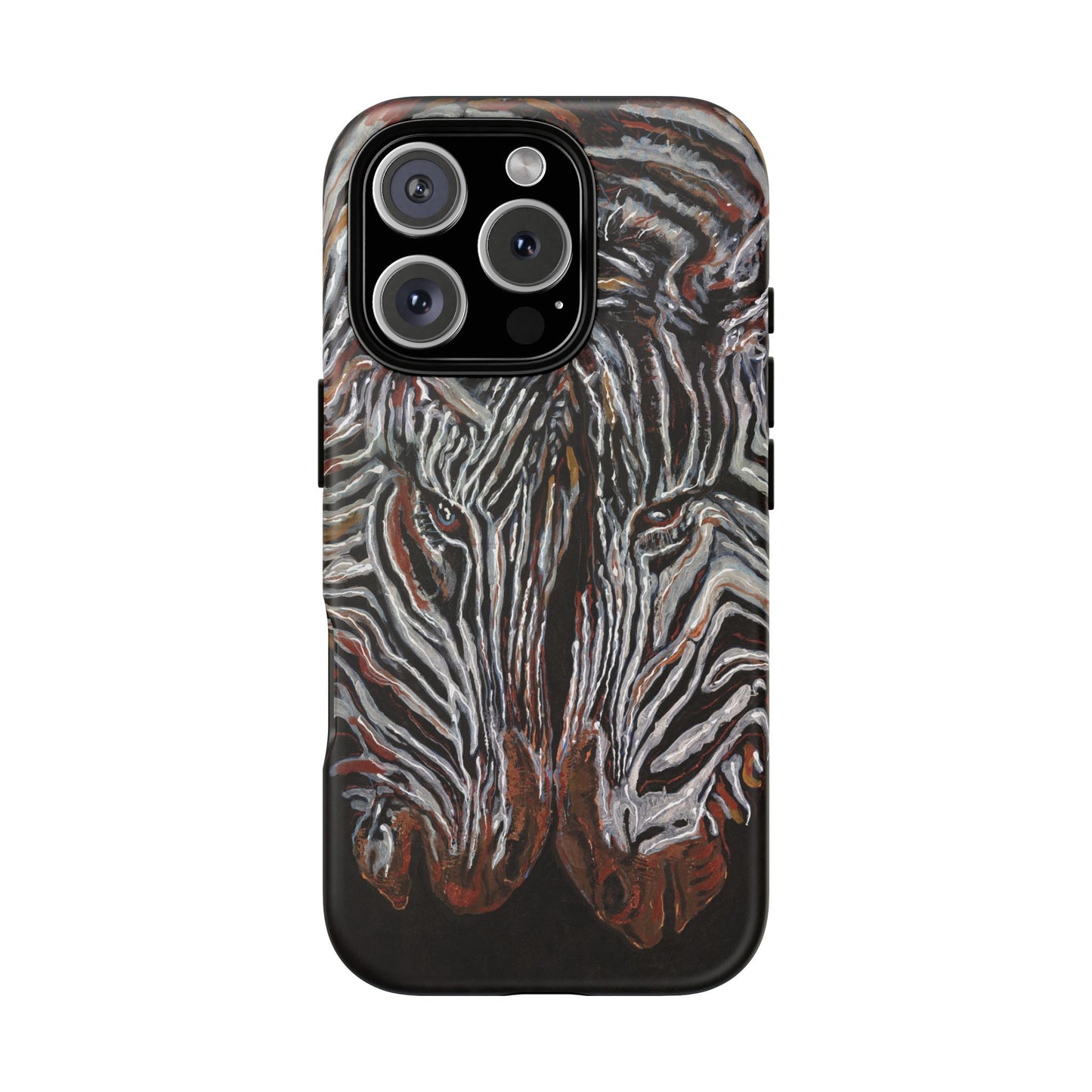 Artistic Zebra Phone Case Twin Zebra Image- Tough Protection for Wildlife Lovers