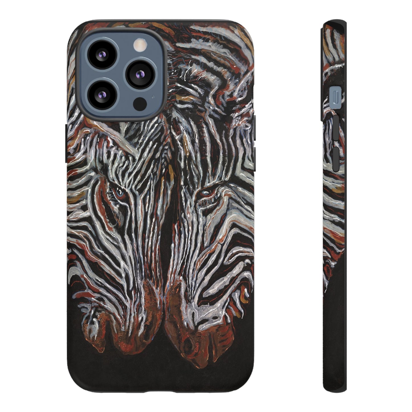 Artistic Zebra Phone Case Twin Zebra Image- Tough Protection for Wildlife Lovers
