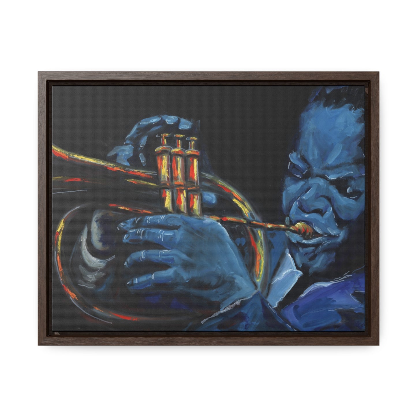 The Trumpet Player - Framed Canvas Print