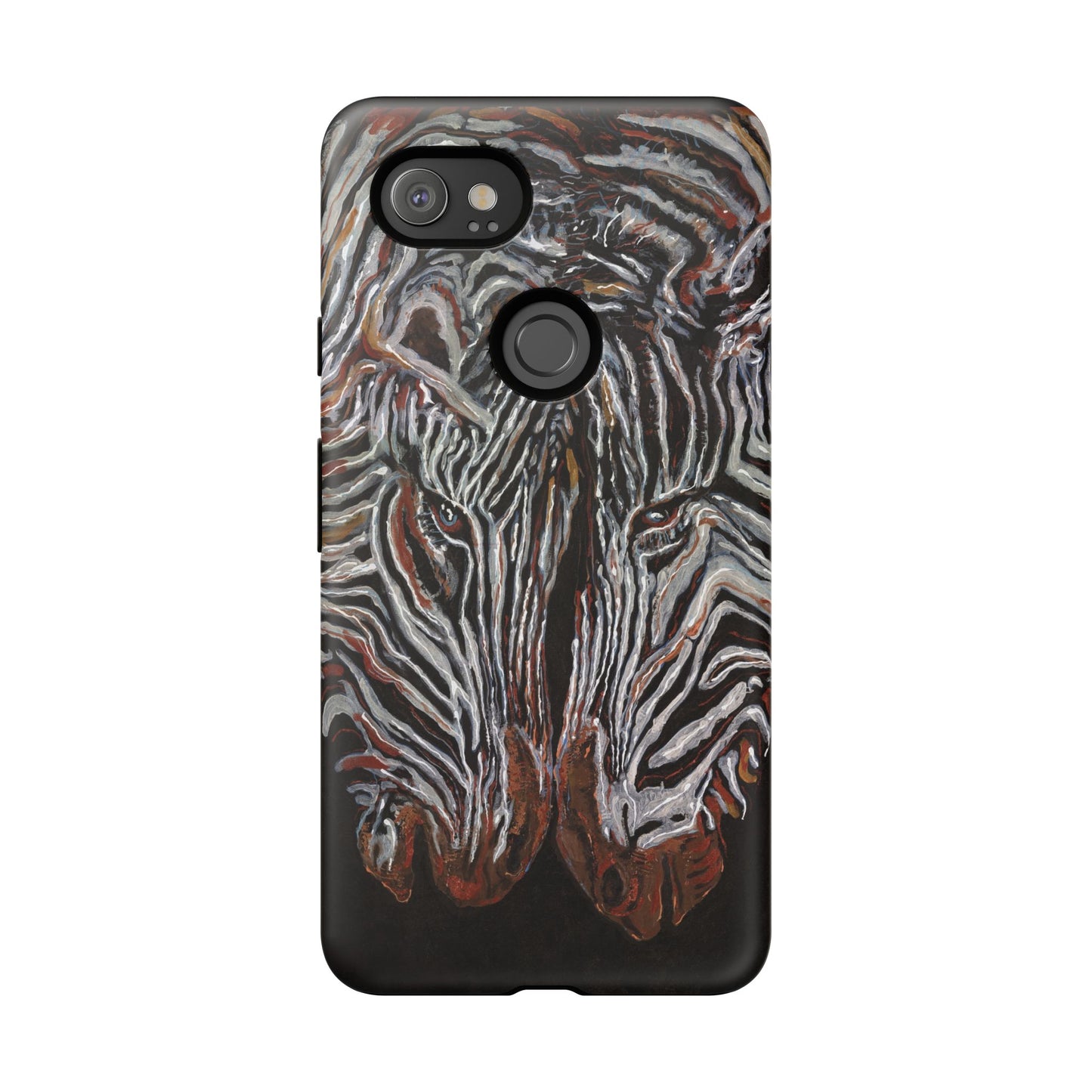Artistic Zebra Phone Case Twin Zebra Image- Tough Protection for Wildlife Lovers