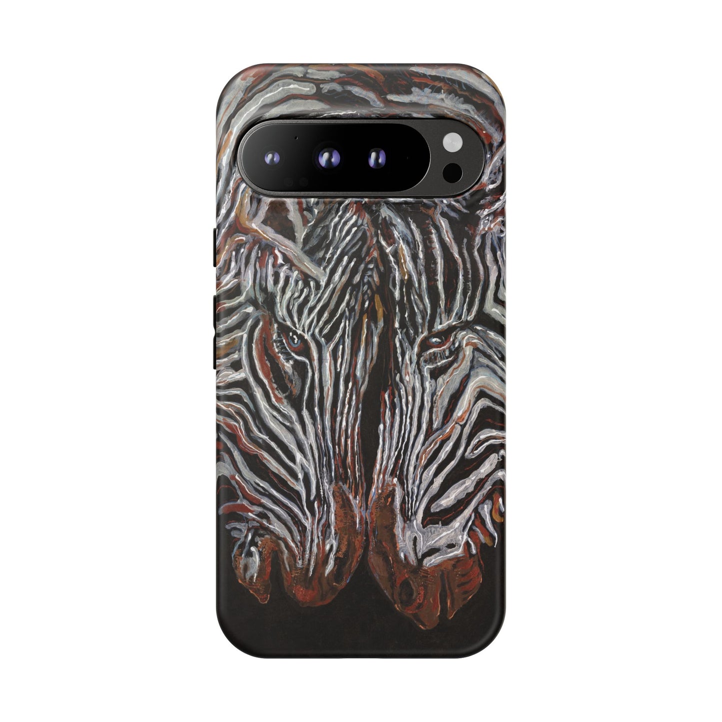 Artistic Zebra Phone Case Twin Zebra Image- Tough Protection for Wildlife Lovers
