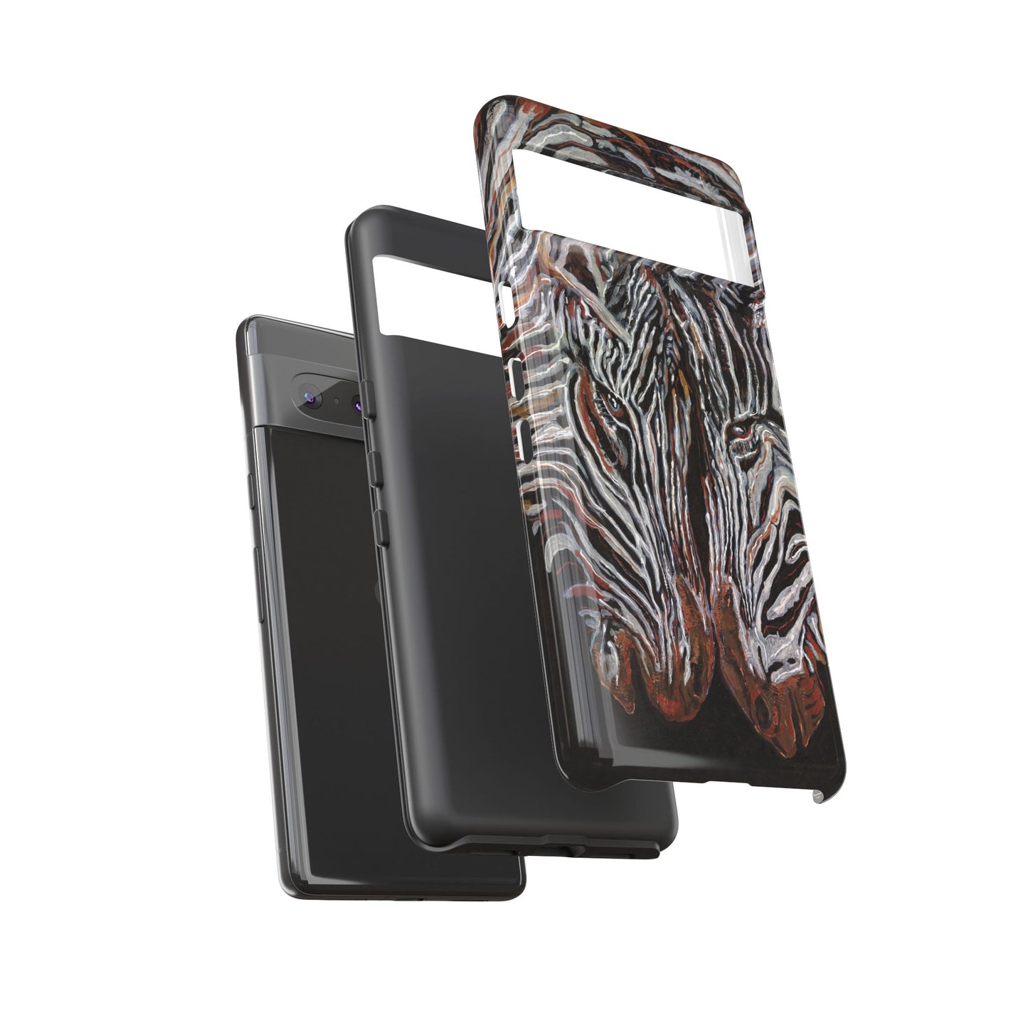 Artistic Zebra Phone Case Twin Zebra Image- Tough Protection for Wildlife Lovers