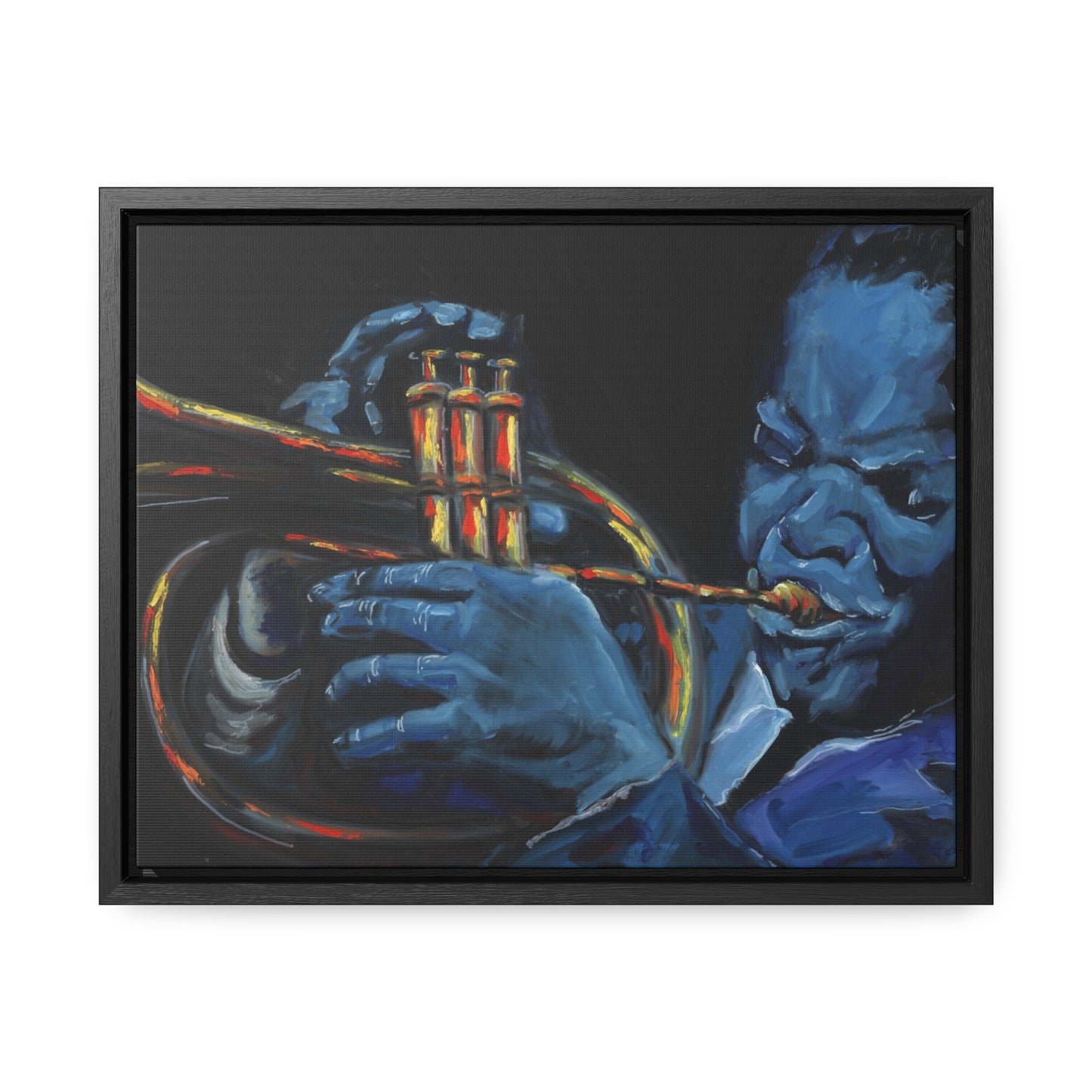 The Trumpet Player - Framed Canvas Print