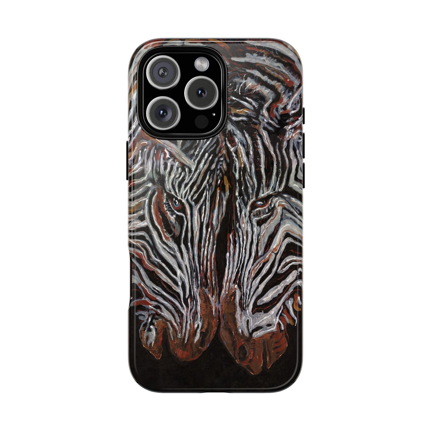 Artistic Zebra Phone Case Twin Zebra Image- Tough Protection for Wildlife Lovers