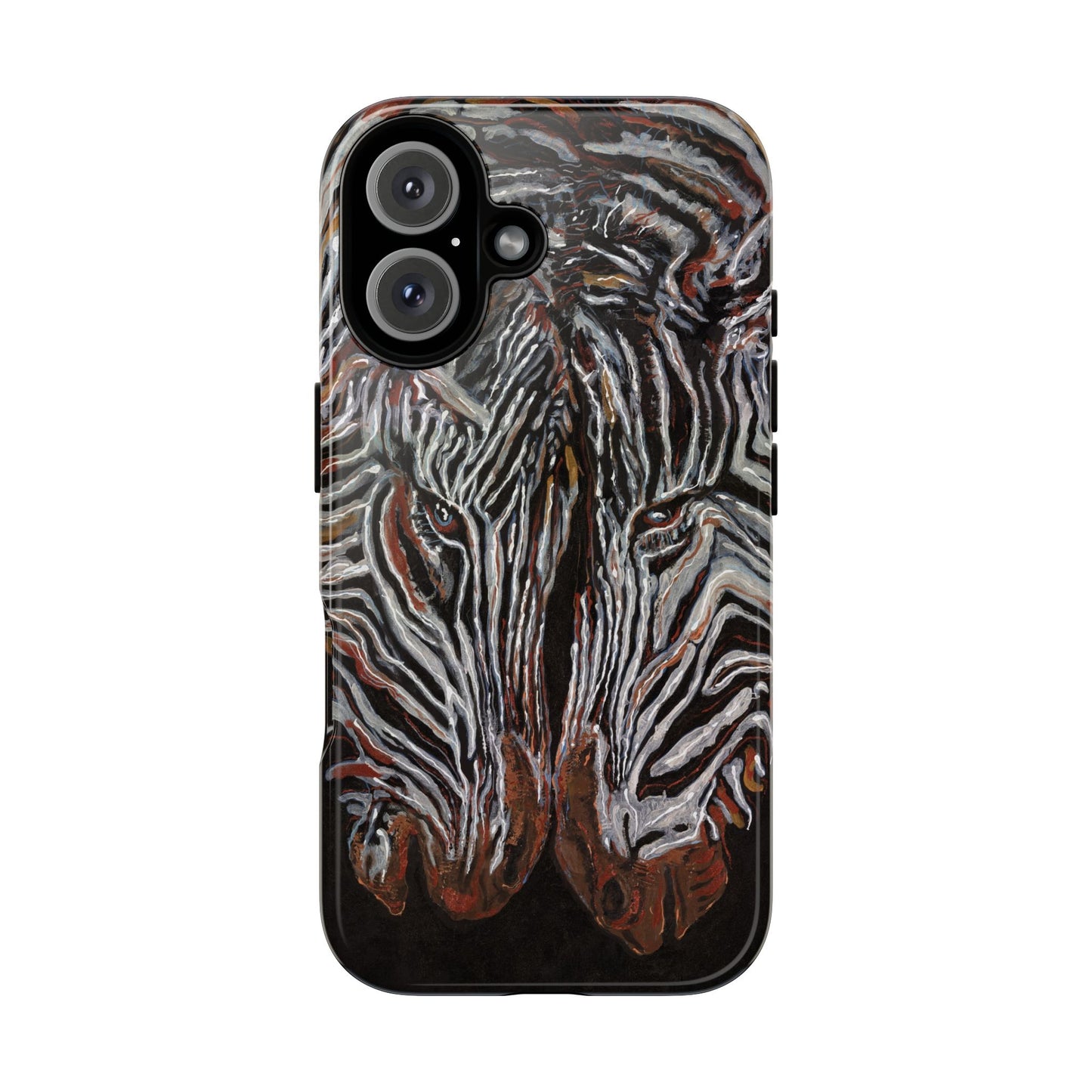 Artistic Zebra Phone Case Twin Zebra Image- Tough Protection for Wildlife Lovers