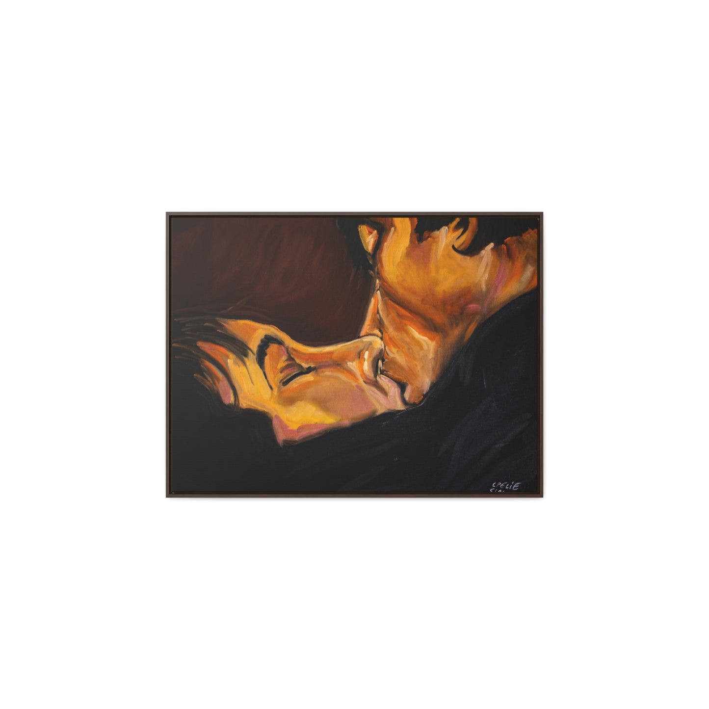 The Kiss - Framed Canvas Print