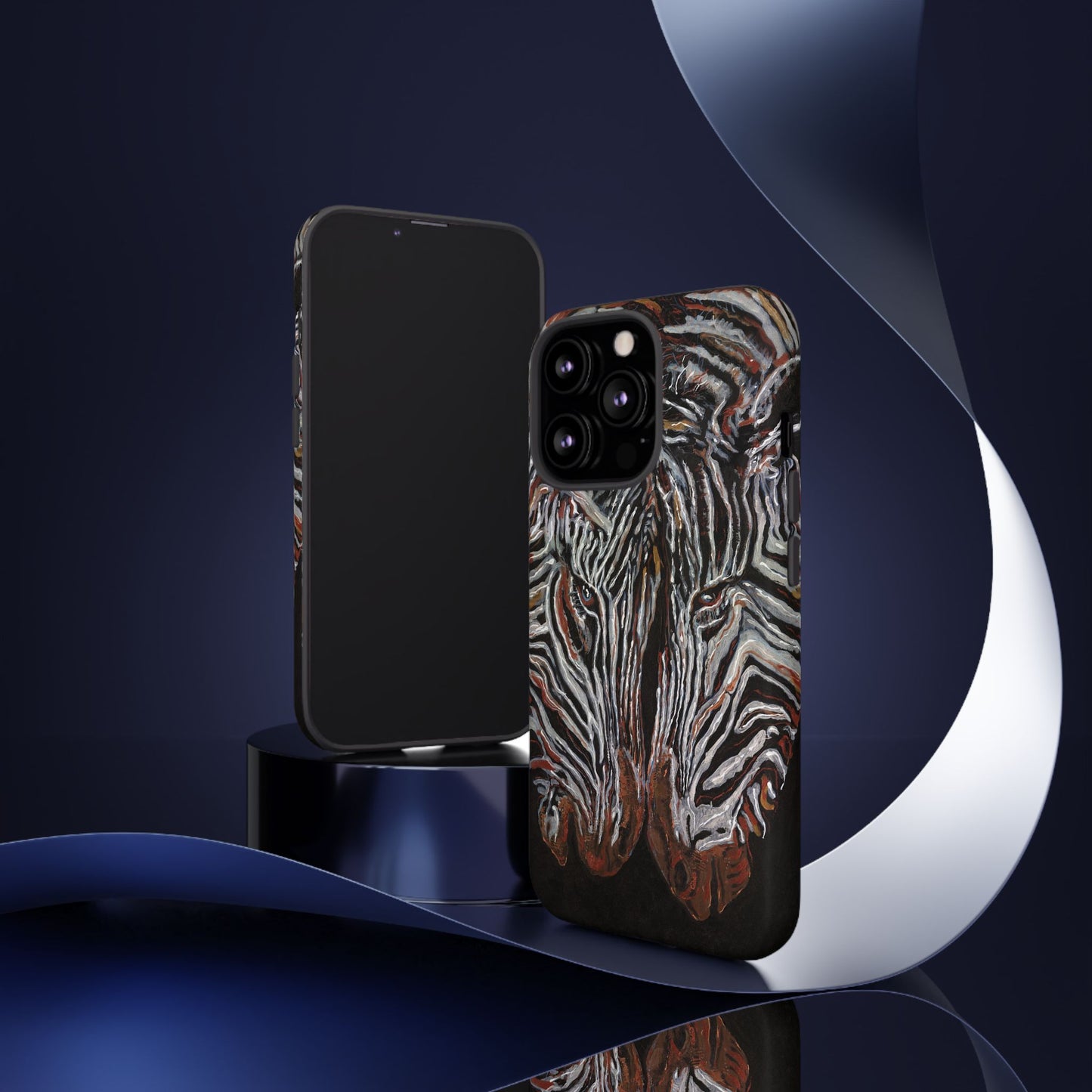 Artistic Zebra Phone Case Twin Zebra Image- Tough Protection for Wildlife Lovers